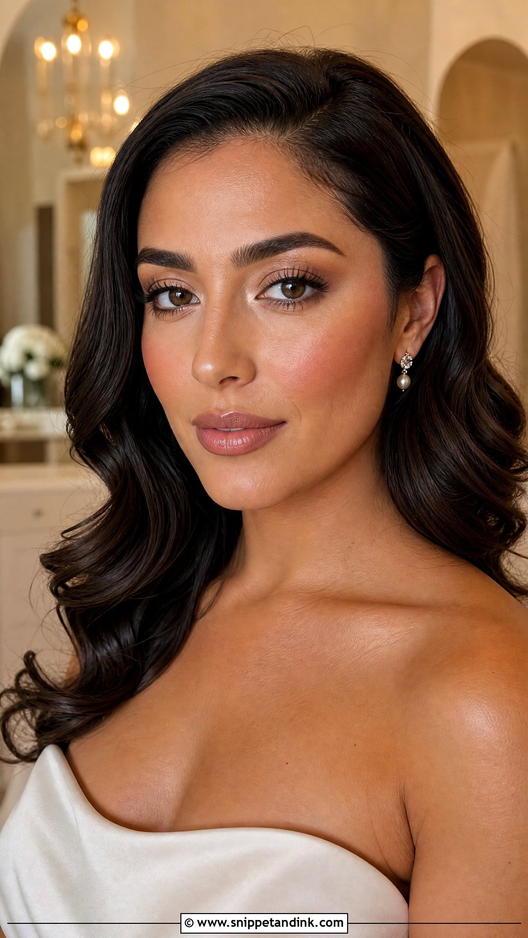 Dewy Bridal Makeup With Nude Lip - Snippet and Ink - 20 Dewy Wedding Makeup Ideas