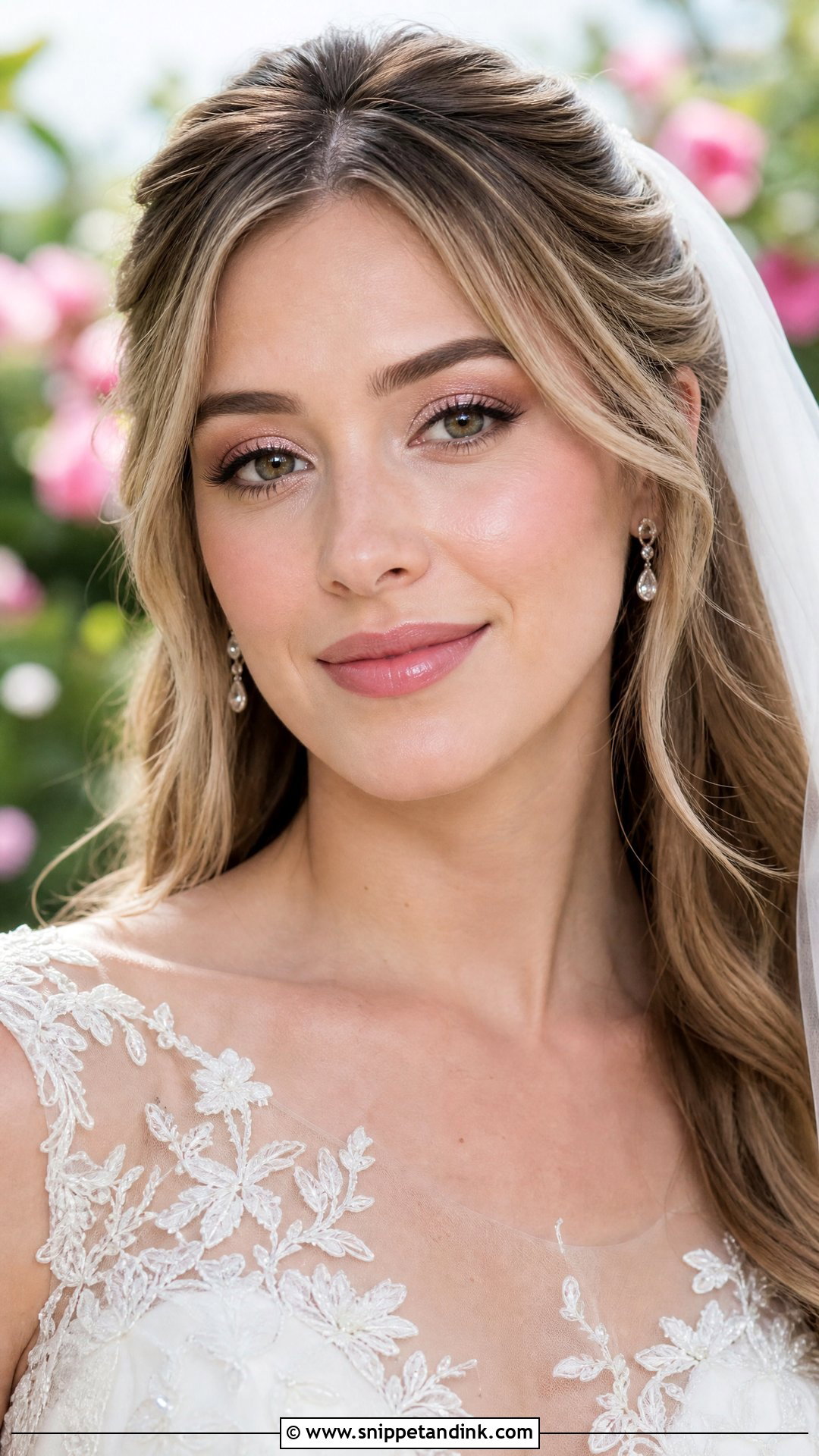 Dewy Bridal Makeup With Pink Blush - Snippet and Ink - 30 Glowy Bridal Makeup Ideas