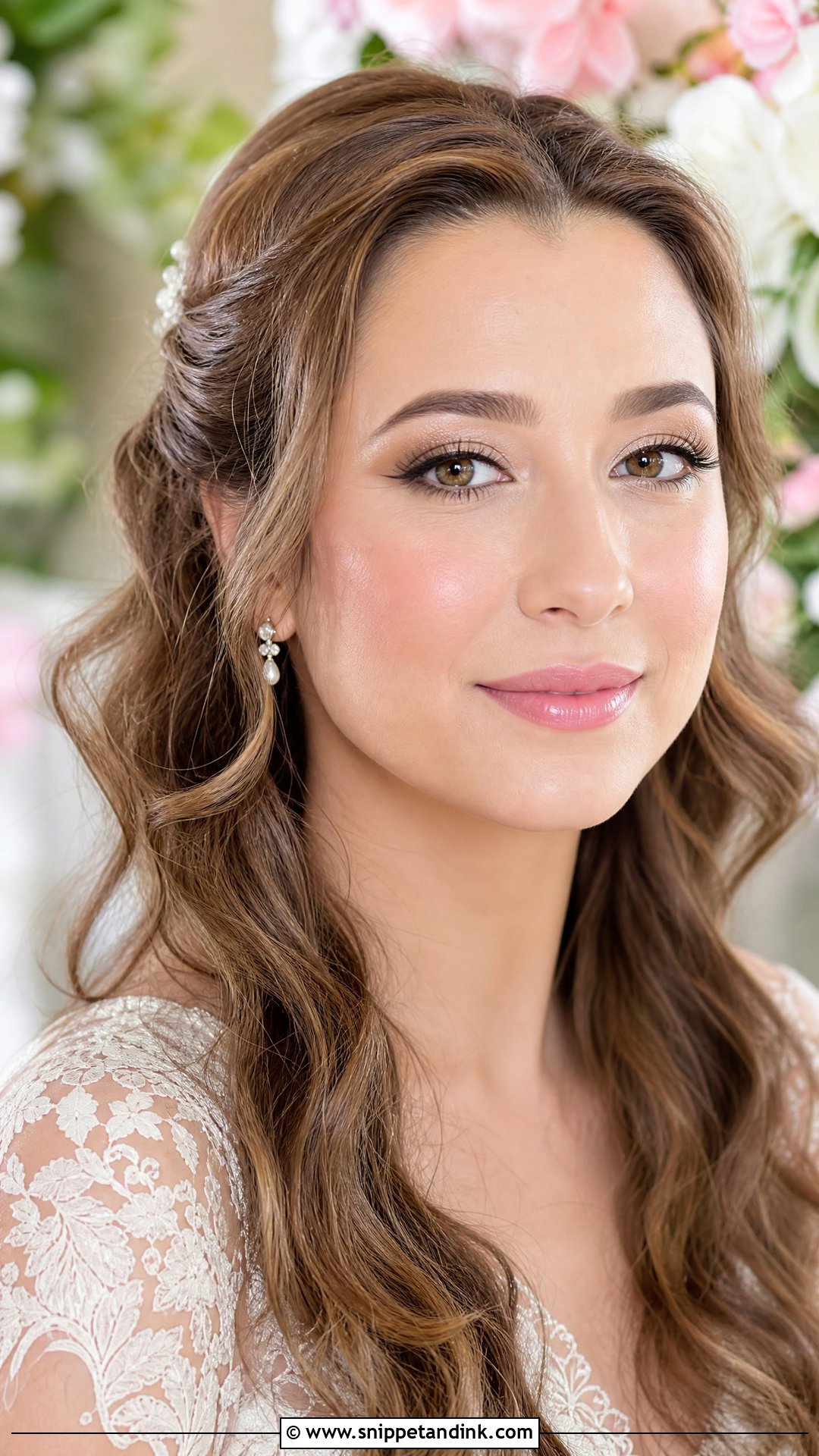 Dewy Bridal Makeup With Pink Blush - Snippet and Ink - 25 Dewy Bridal Makeup Ideas