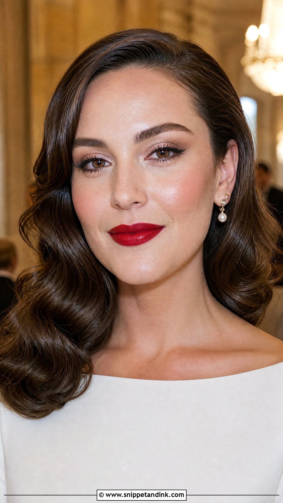 Dewy Bridal Makeup With Red Lip - Snippet and Ink - 20 Dewy Wedding Makeup Ideas