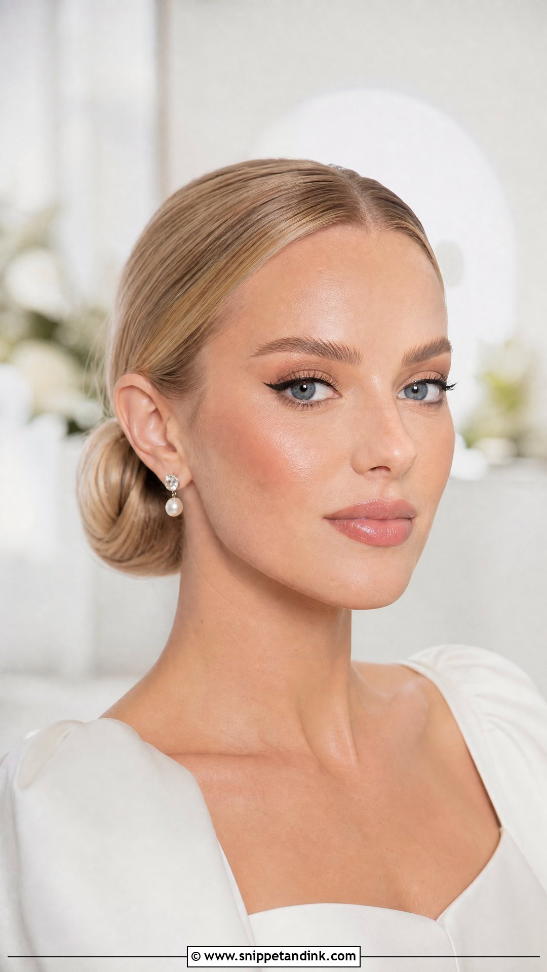 Dewy Bridal Makeup With Winged Liner - Snippet and Ink - 25 Dewy Bridal Makeup Ideas
