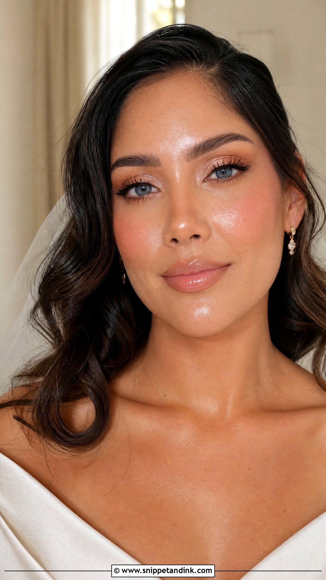 Dewy Bridal Makeup for Blue Eyes - Snippet and Ink - 20 Glowy Wedding Makeup for Blue Eyes