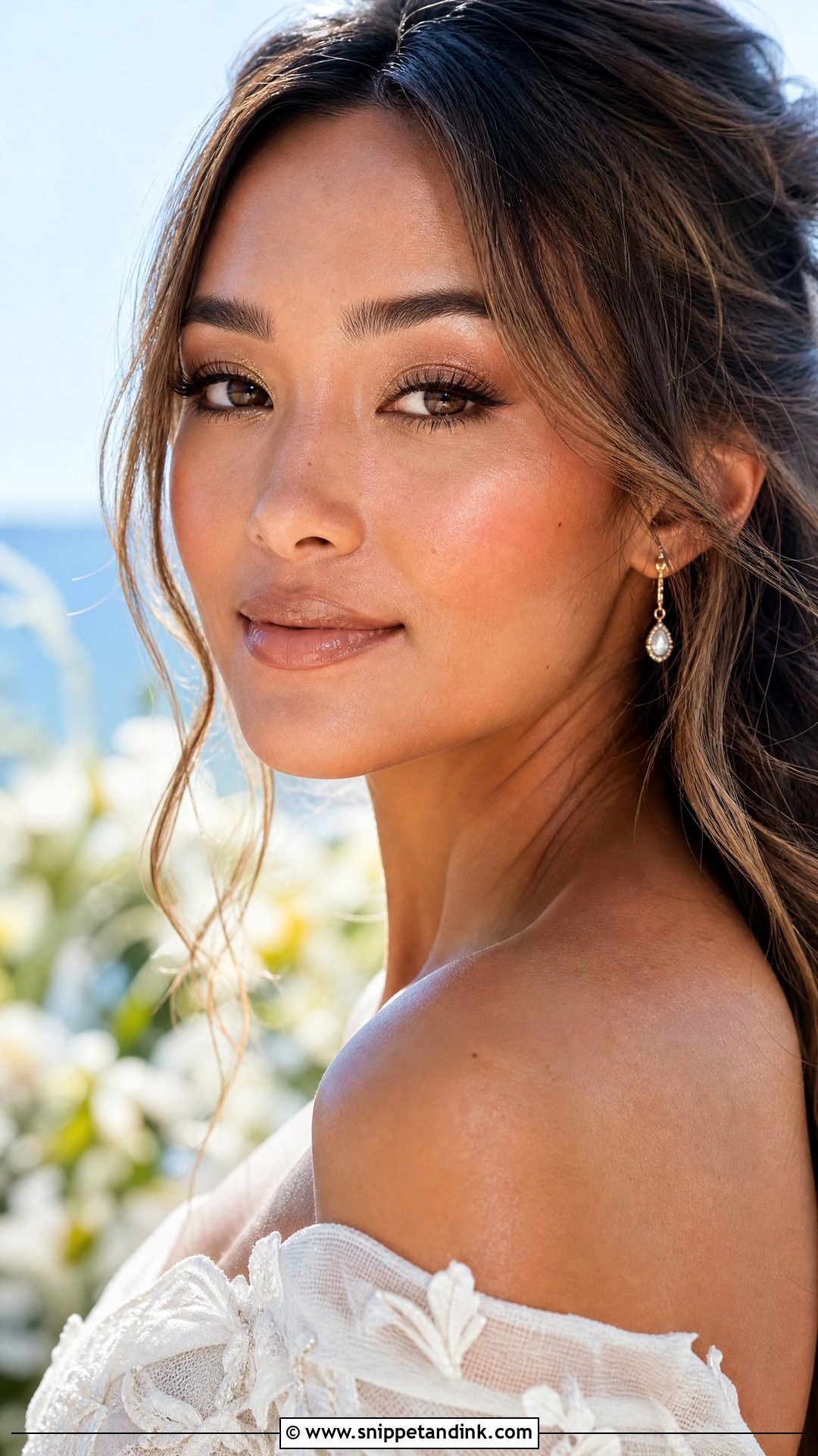 Dewy Bronzy Bridal Makeup - Snippet and Ink - 30 Bronzy Glowy Wedding Makeup Ideas