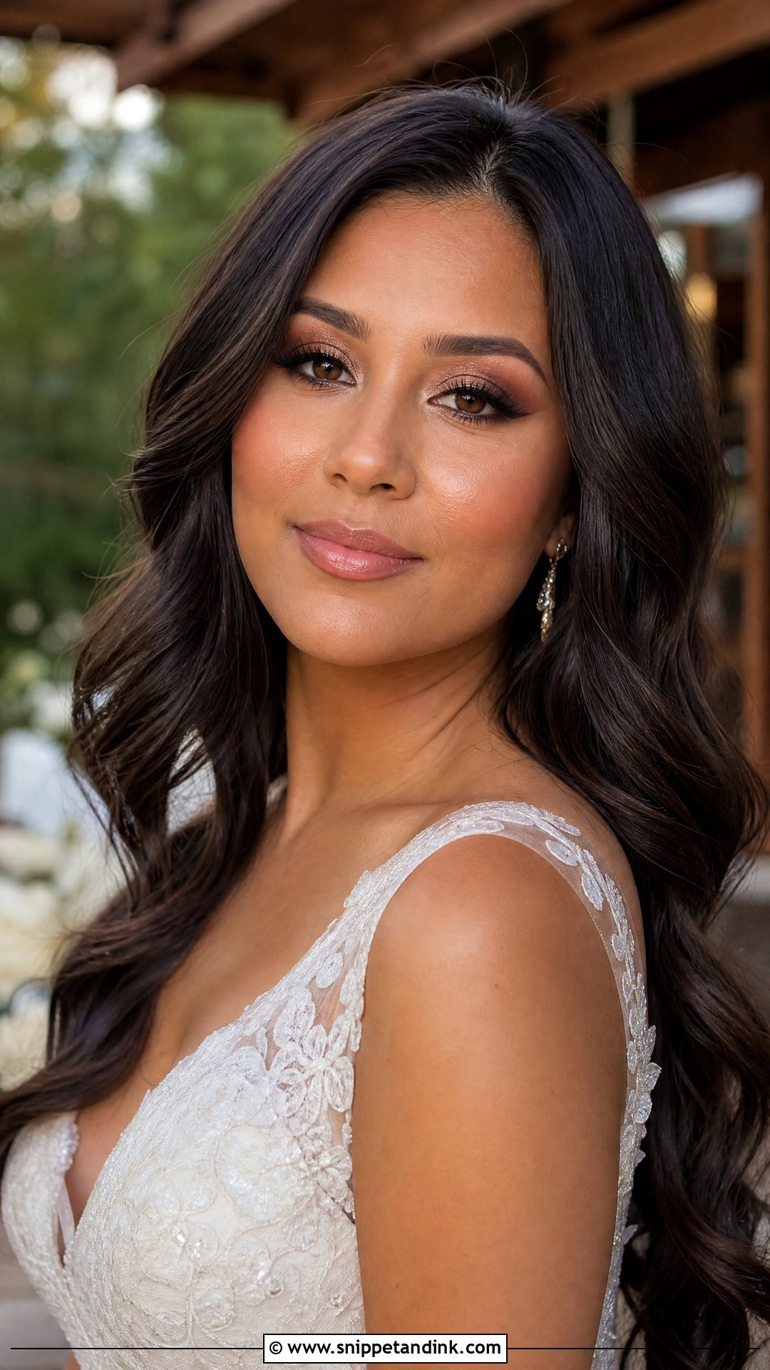 Dewy Brown Eye Wedding Makeup - Snippet and Ink - 20 Dewy Wedding Makeup Ideas