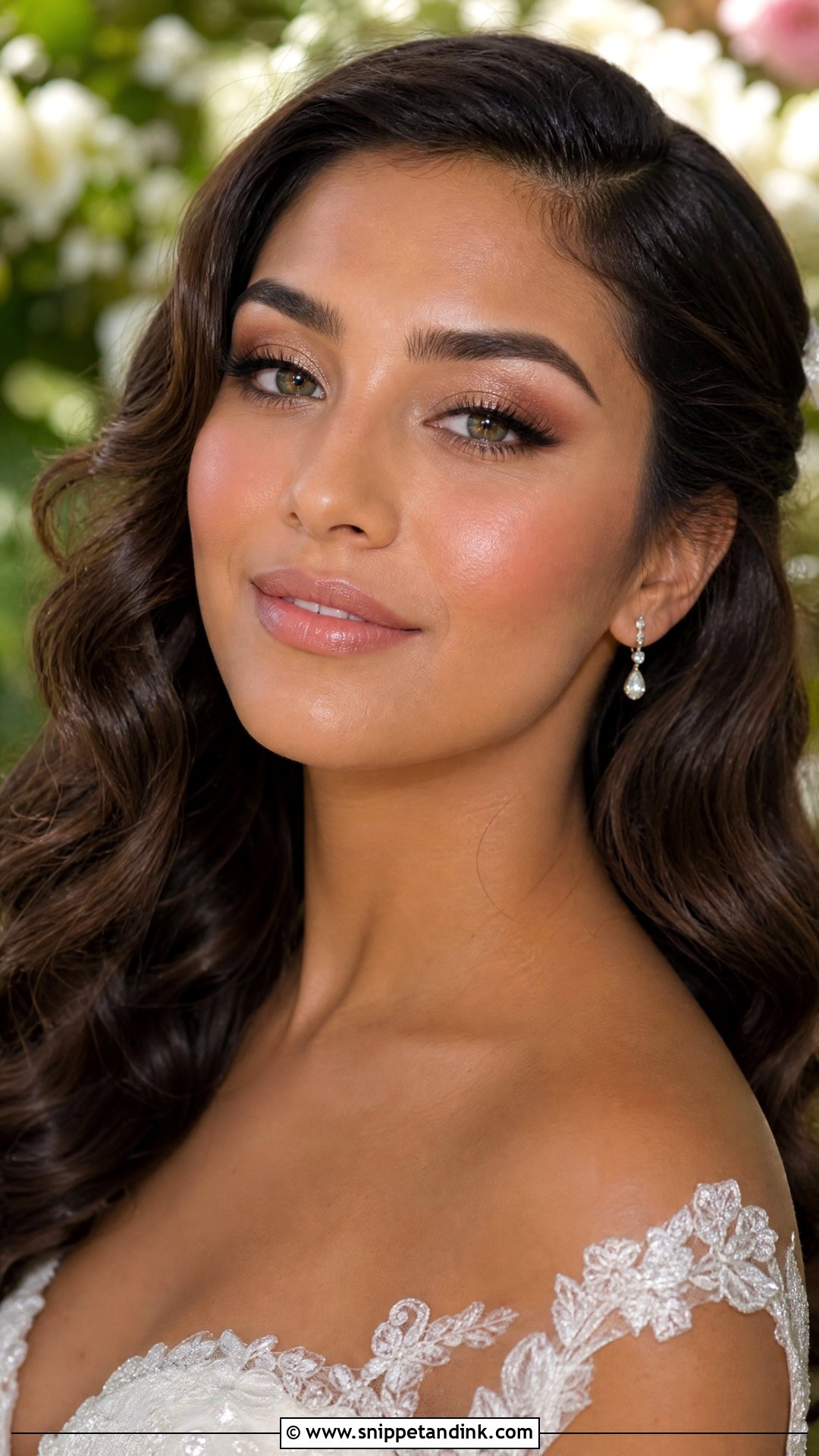 Dewy Brunette Bridal Makeup - Snippet and Ink - 20 Brunette Bridal Makeup Ideas
