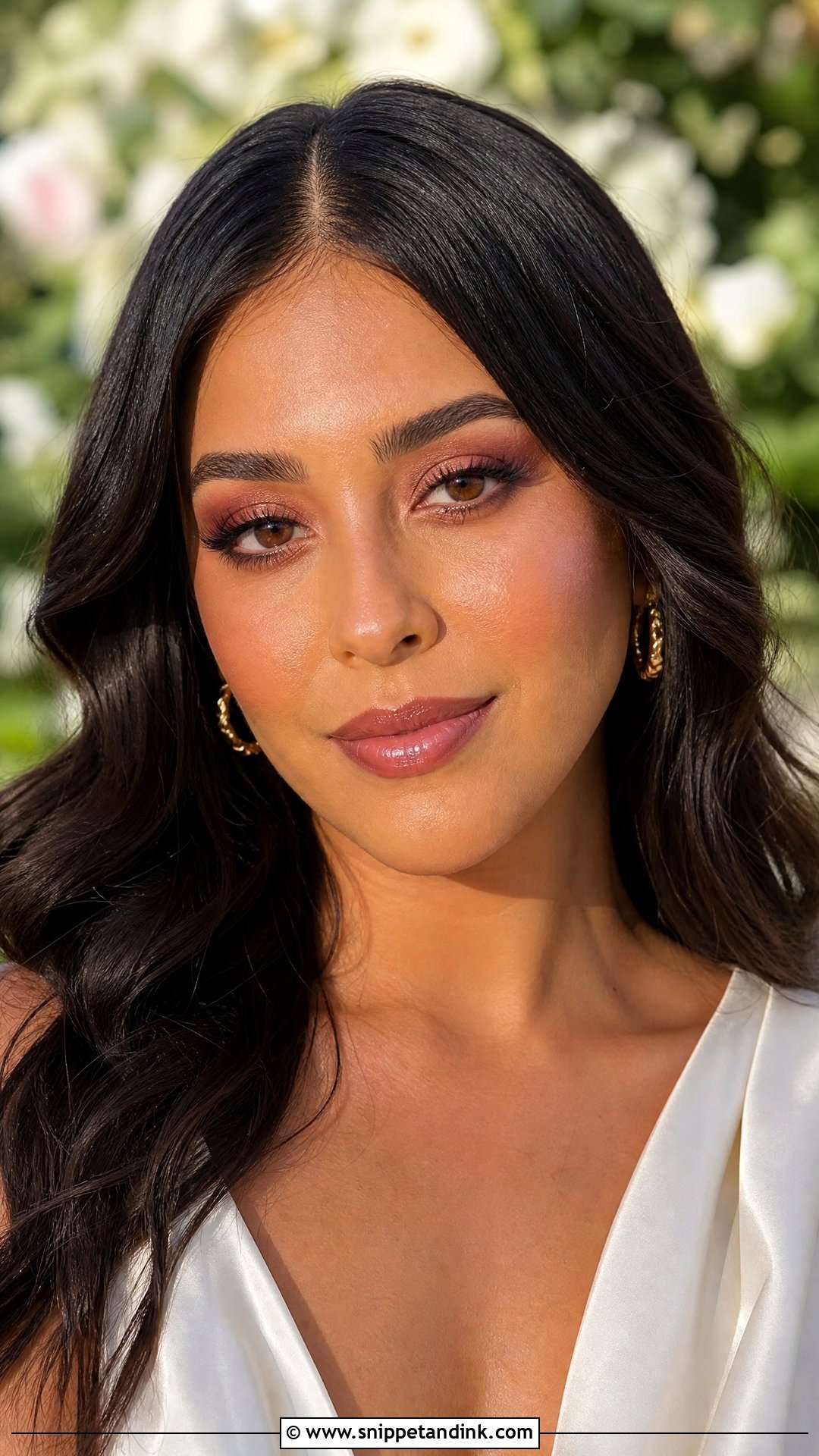 Dewy Burgundy Wedding Makeup - Snippet and Ink - 20 Burgundy Wedding Makeup Look Ideas