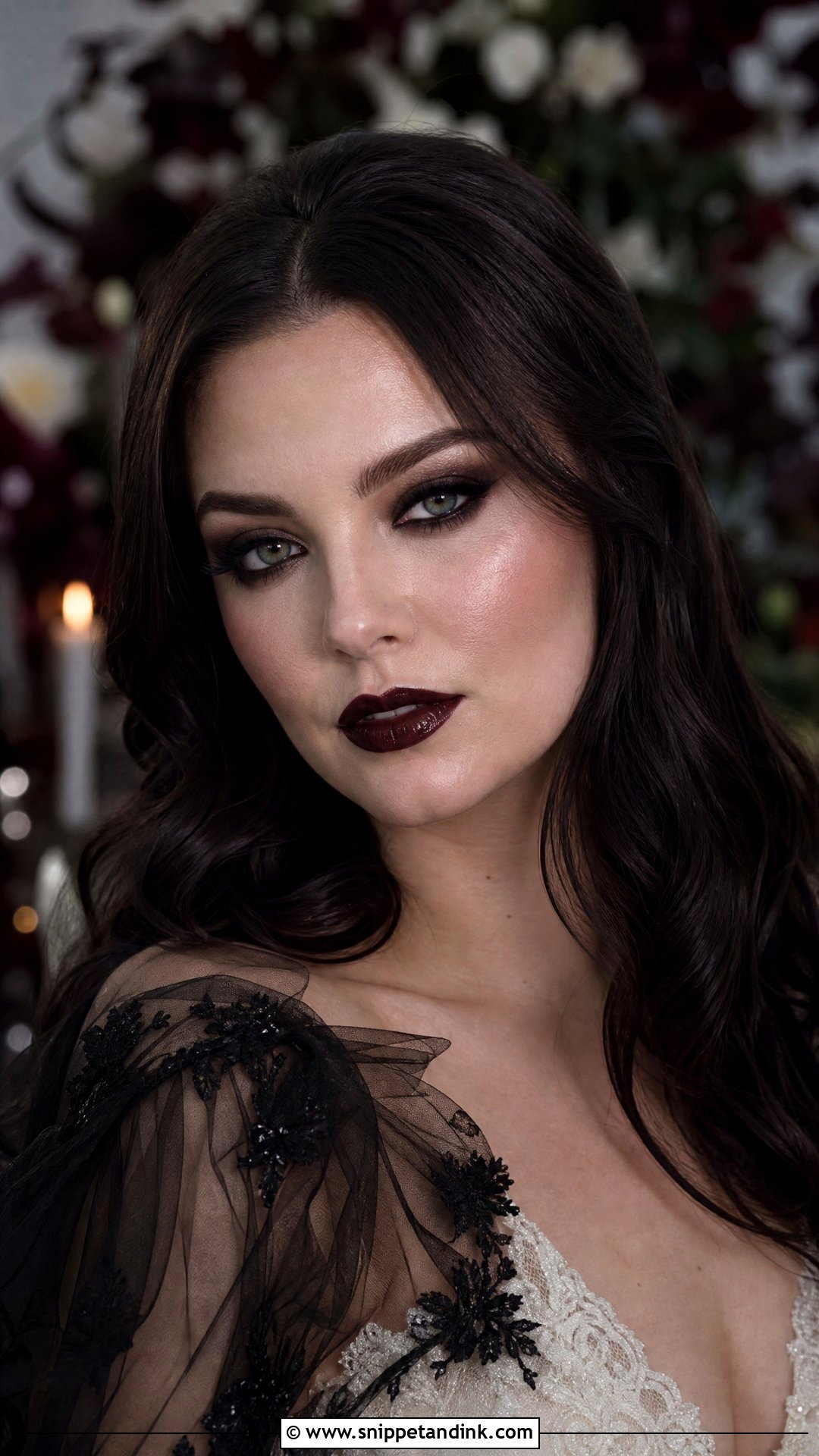 Dewy Goth Wedding Makeup - Snippet and Ink - 25 Alternative Wedding Makeup Ideas