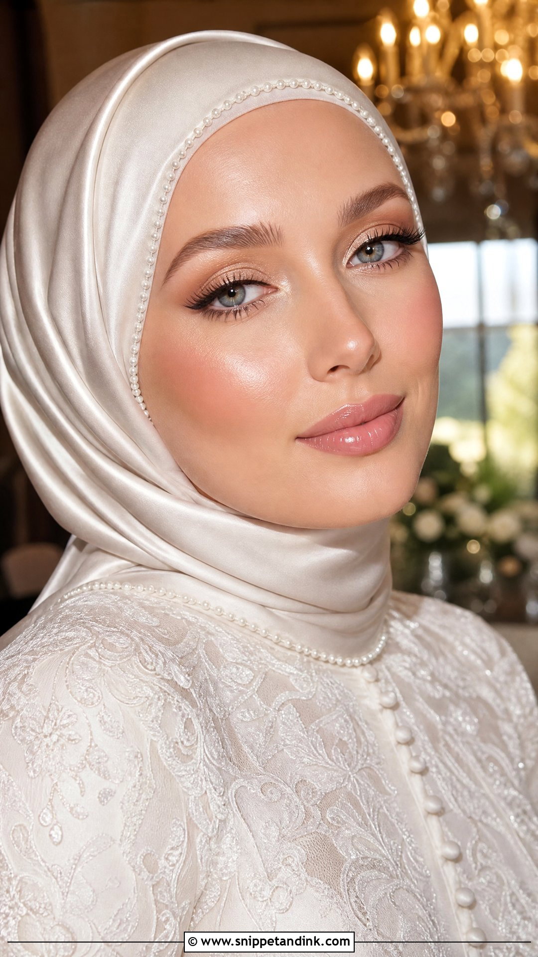 Dewy Hijab Bridal Makeup - Snippet and Ink - 20 Hijab Wedding Makeup Look Ideas