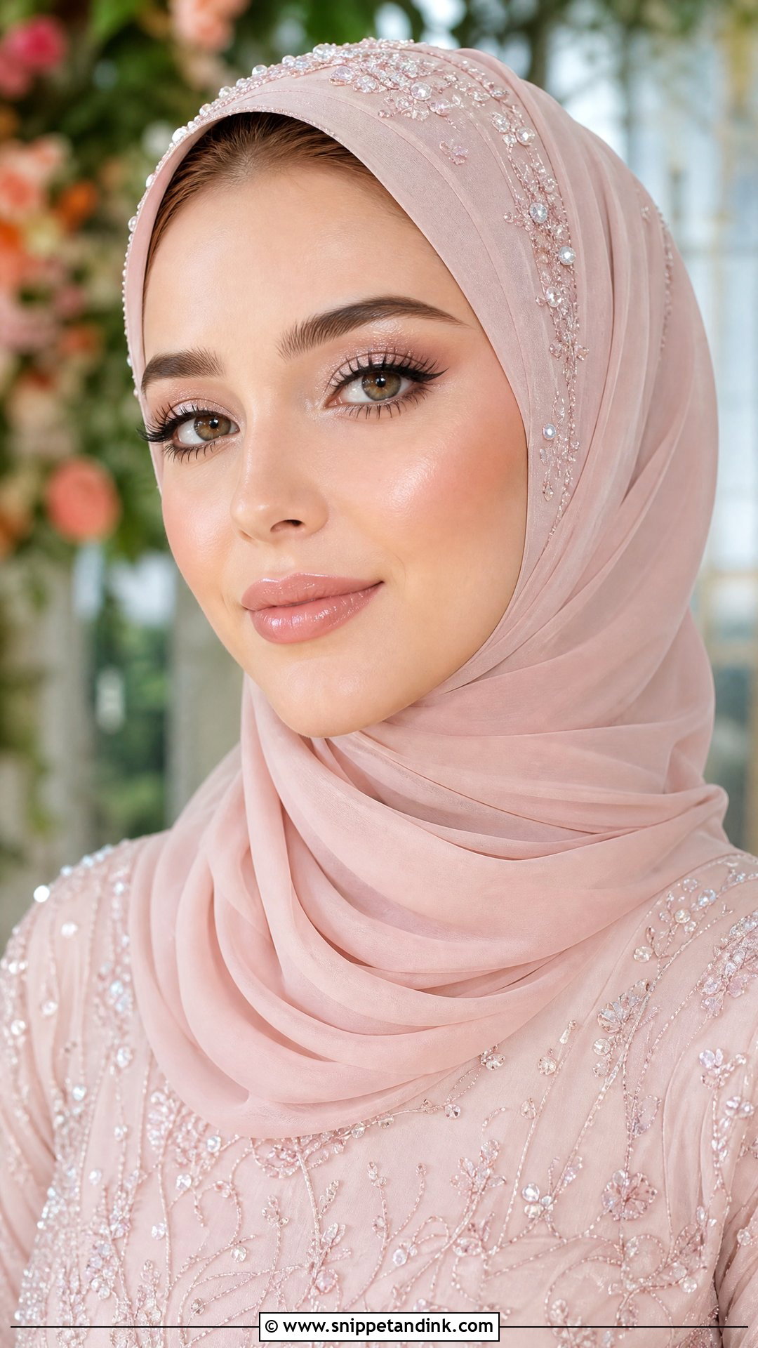 Dewy Hijabi Bridal Makeup - Snippet and Ink - 20 Hijabi Bridal Makeup Ideas