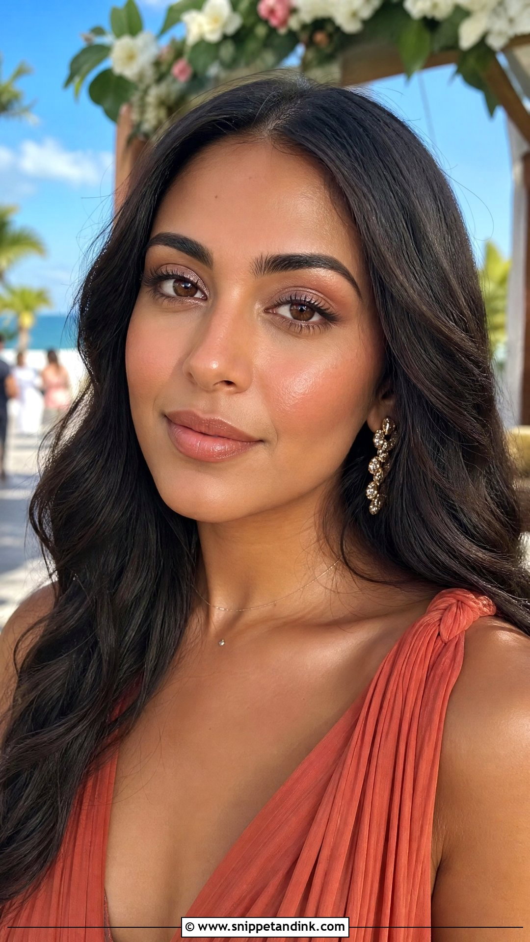 Dewy Nude Makeup For Brown Eyes - Snippet and Ink - 20 Natural Wedding Guest Makeup for Brown Eyes