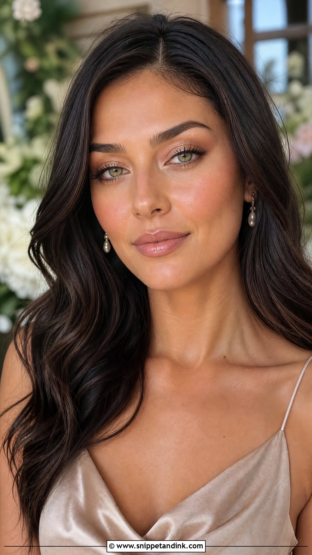 Dewy Nude Wedding Guest Makeup for Green Eyes - Snippet and Ink - 25 Wedding Guest Makeup for Green Eyes