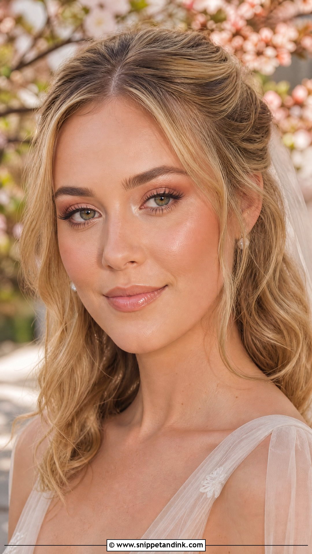 Dewy Peach Bridal Makeup - Snippet and Ink - 20 Peach Bridal Makeup Ideas