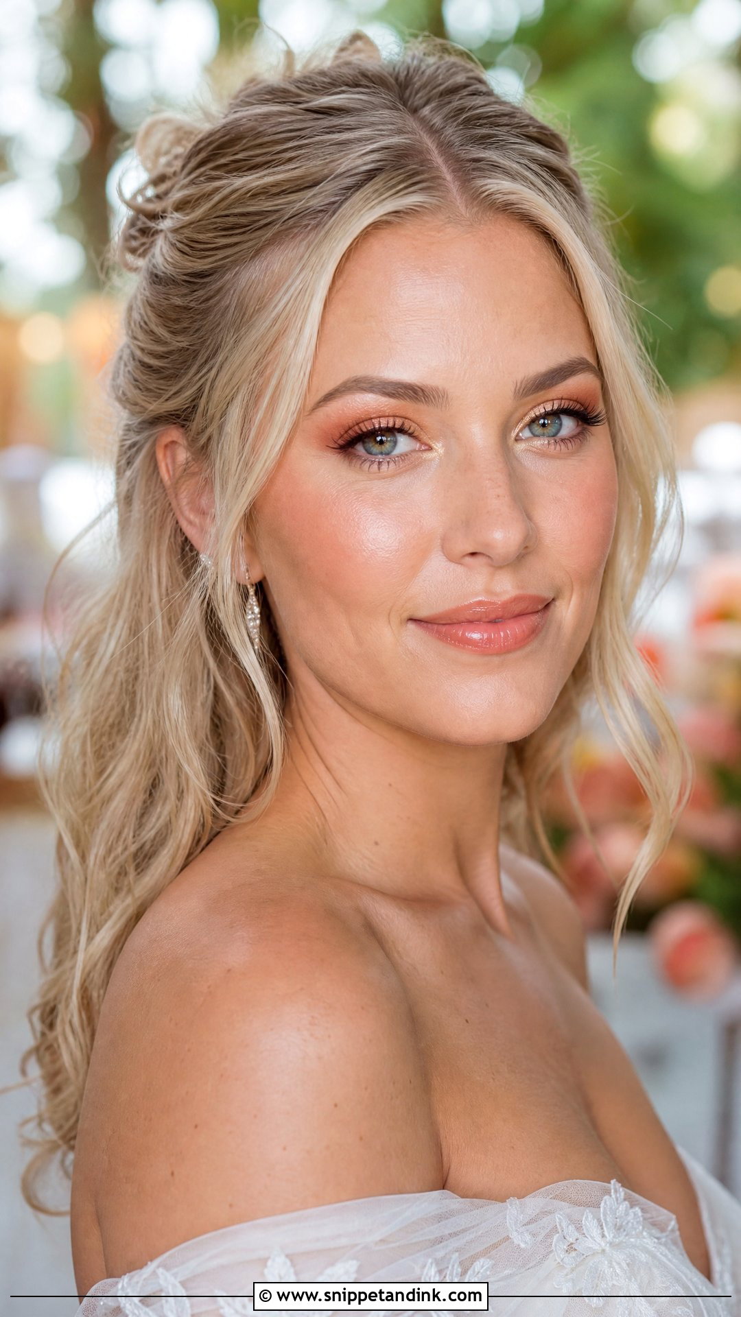 Dewy Peach Wedding Makeup - Snippet and Ink - 20 Peach Wedding Makeup Ideas