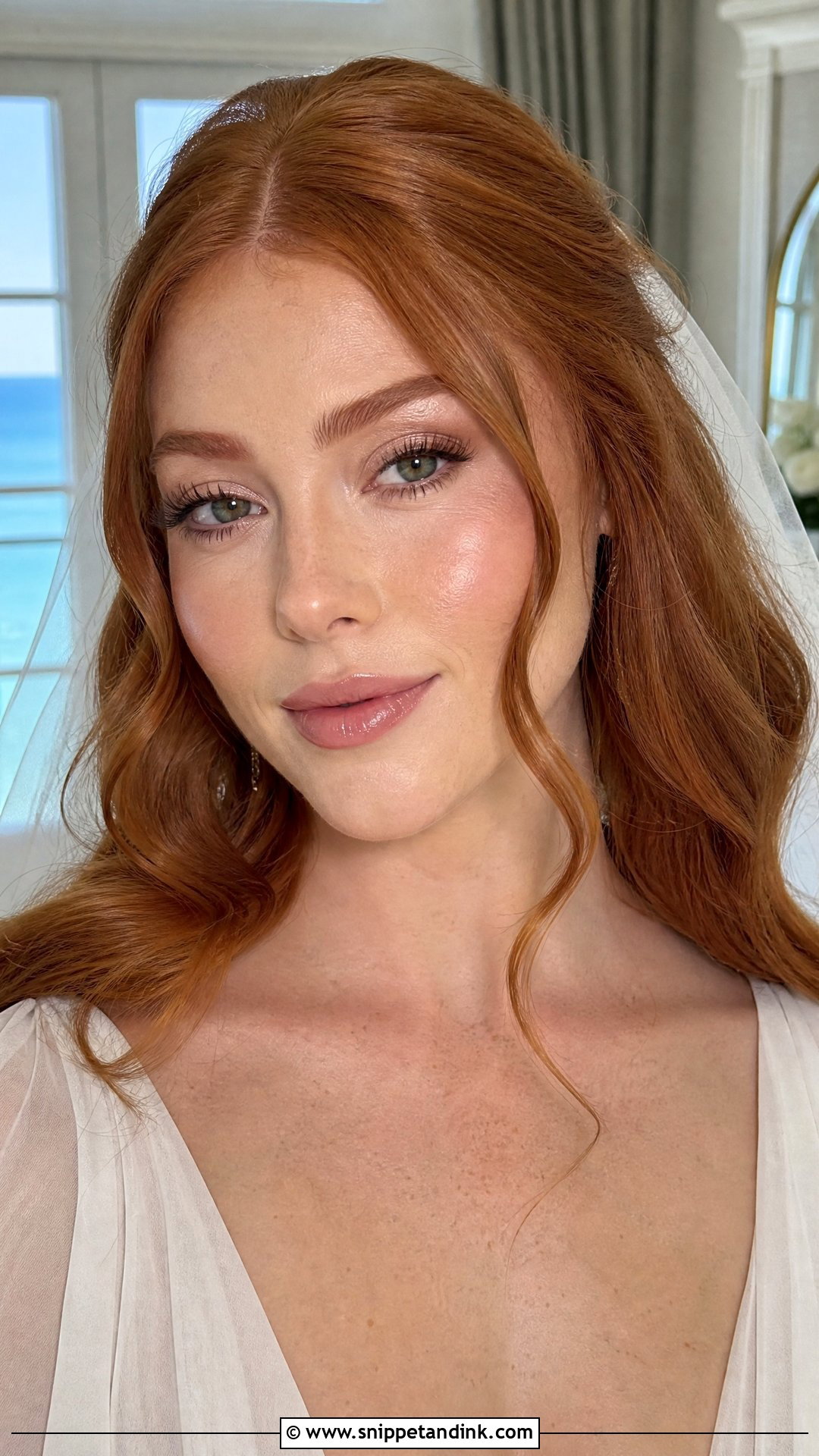 Dewy Redhead Bridal Makeup - Snippet and Ink - 20 Redhead Bridal Makeup Ideas