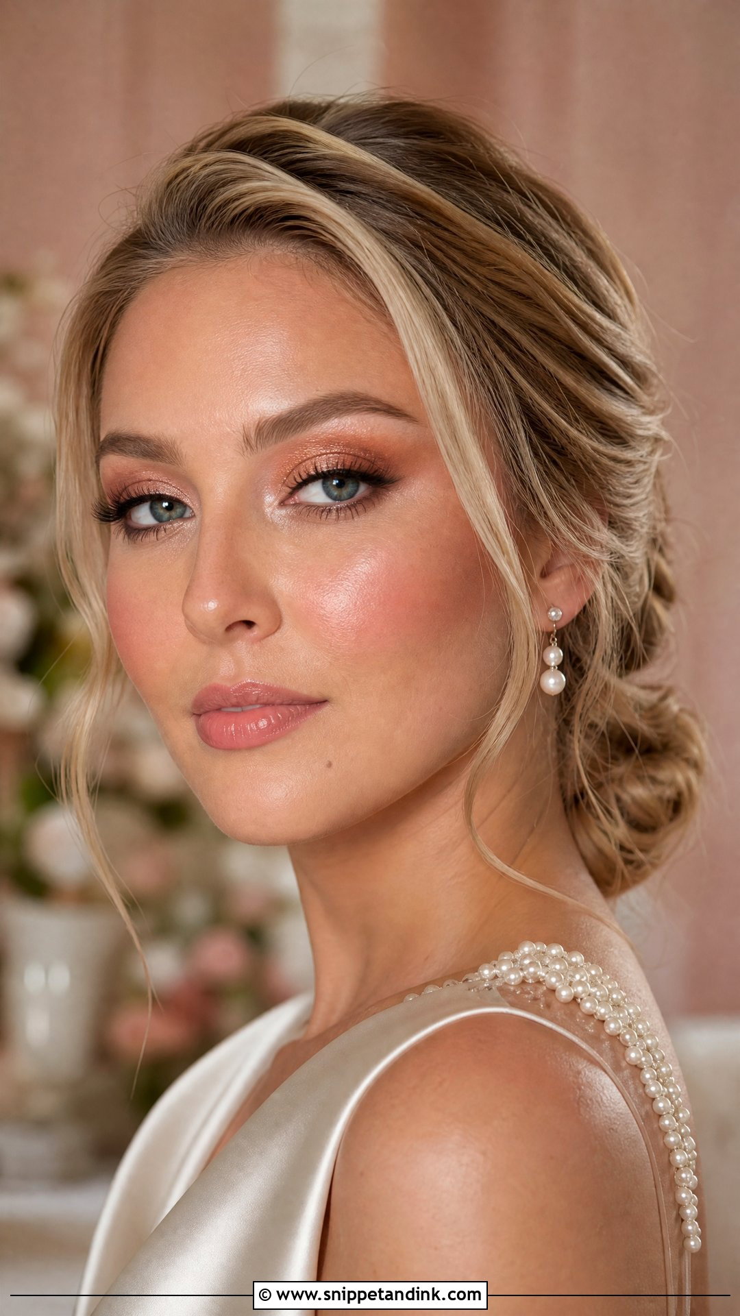 Dewy Rose Gold Wedding Makeup - Snippet and Ink - 20 Dewy Wedding Makeup Ideas