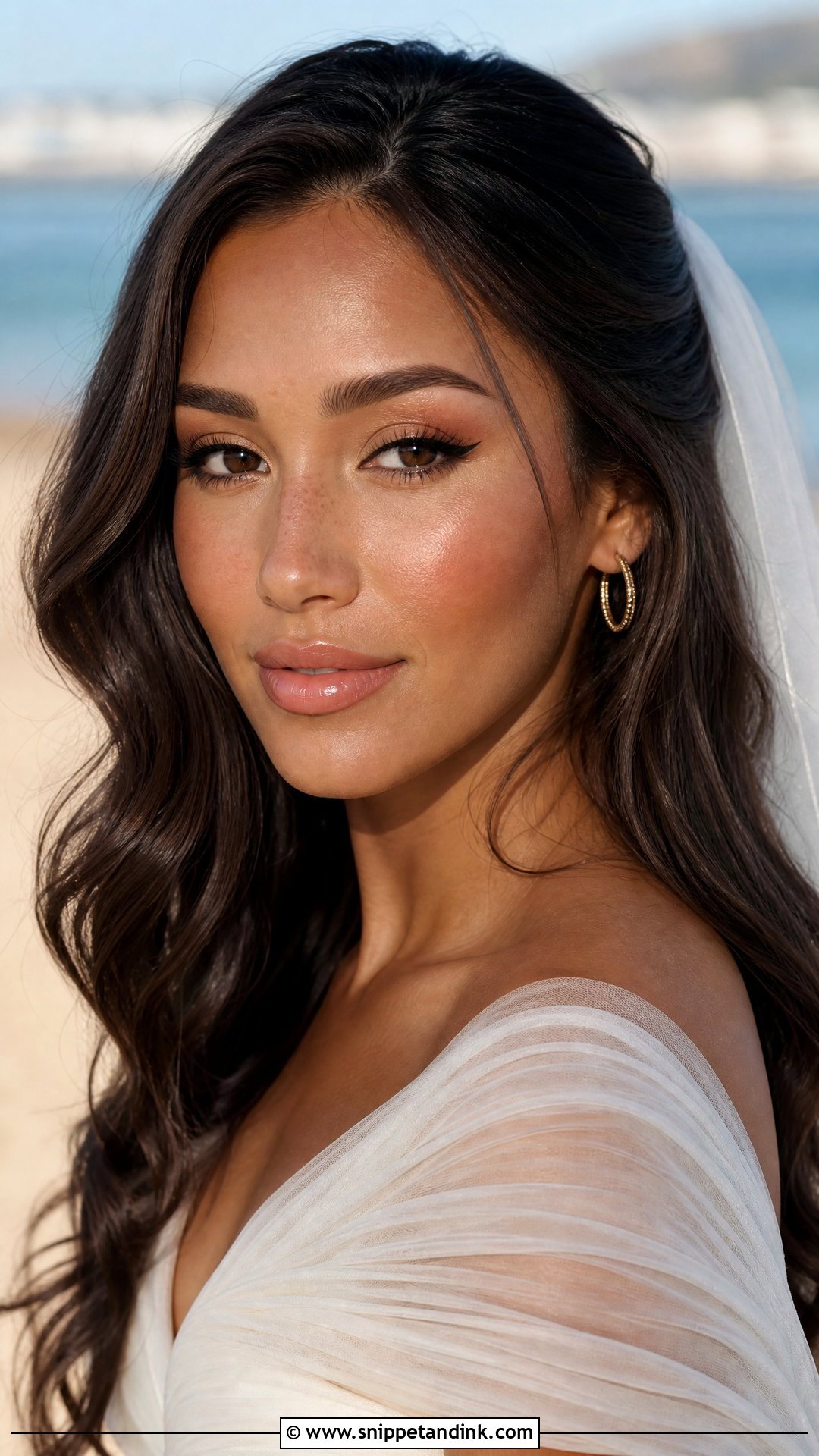Dewy Skin Cat Eye Bridal Makeup - Snippet and Ink - 20 Cat Eye Wedding Makeup Ideas