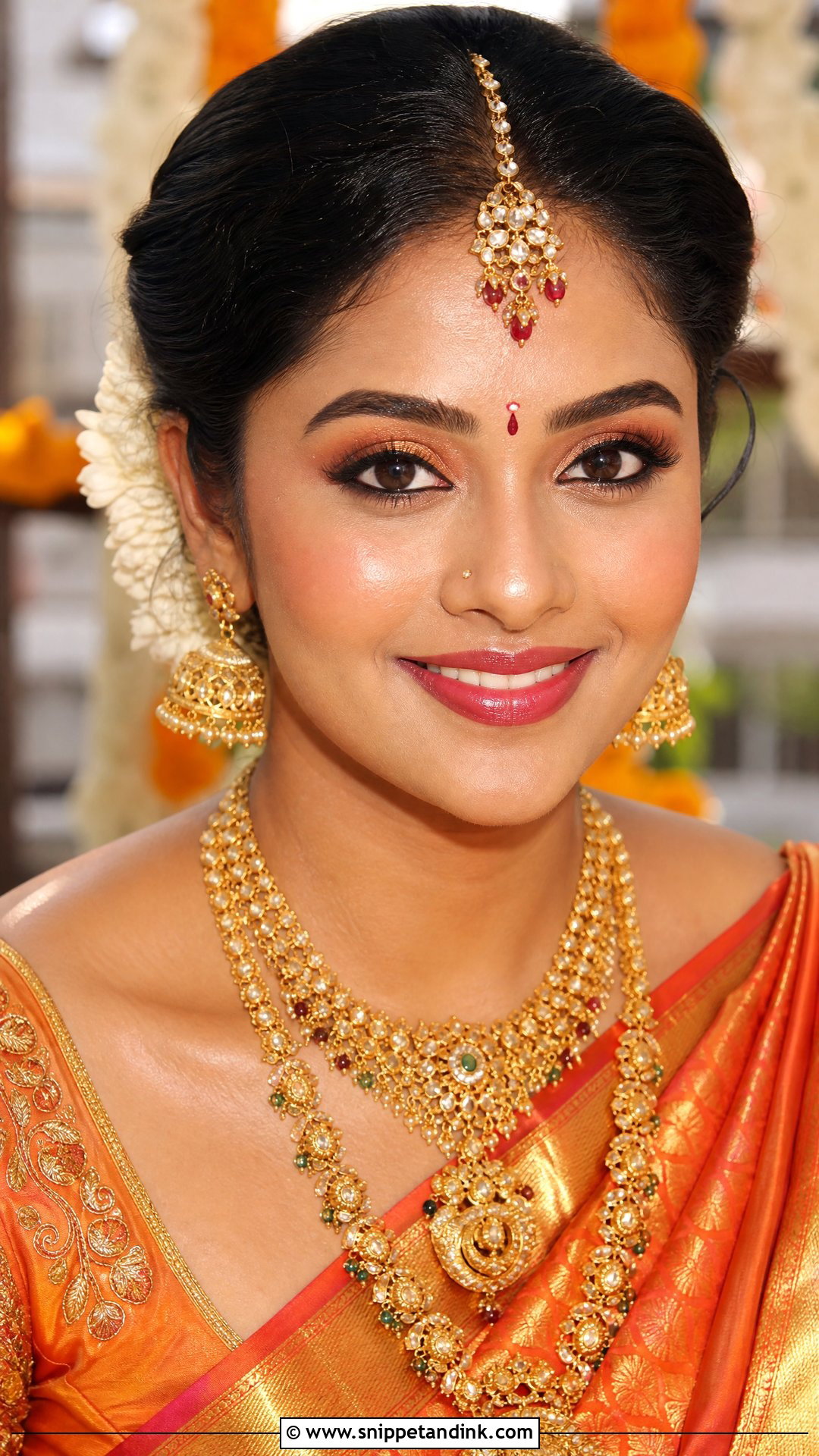Dewy South Indian Bridal Makeup - Snippet and Ink - 20 Traditional South Indian Bridal Makeup Ideas