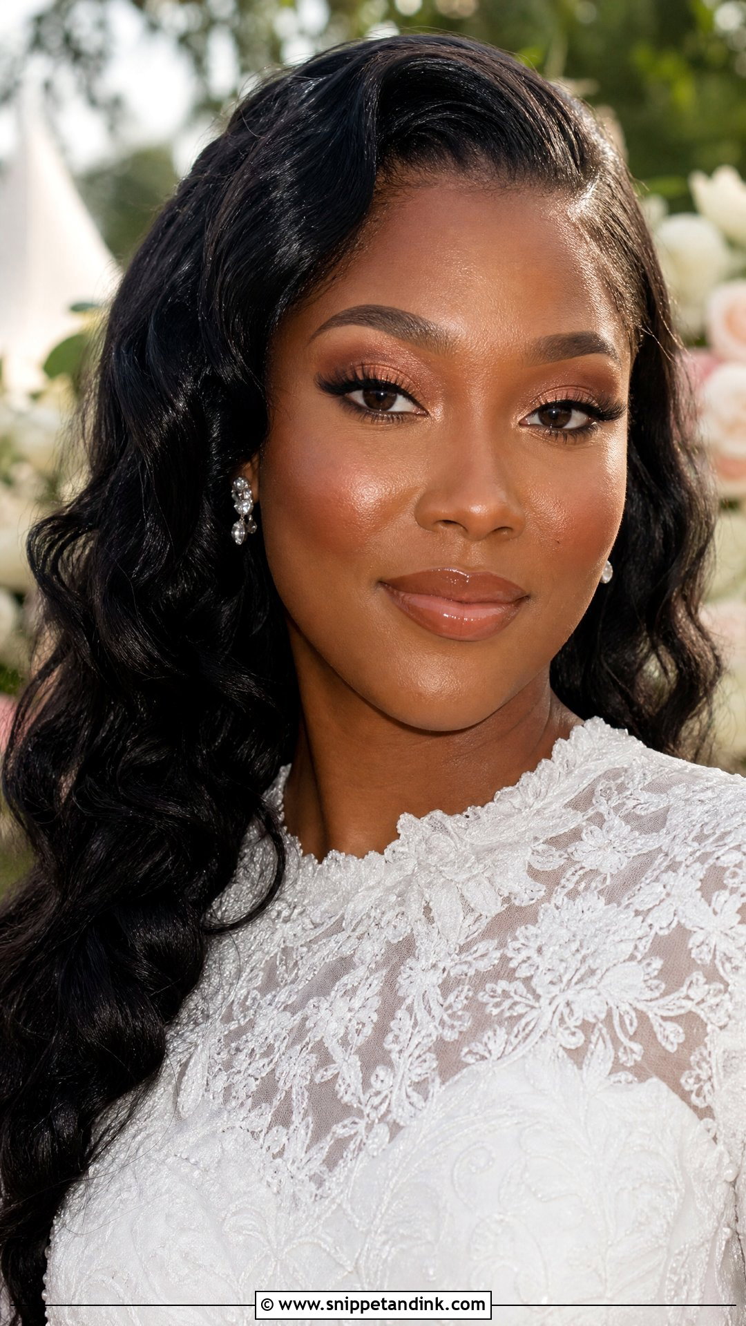 Dewy Wedding Makeup For Black Women - Snippet and Ink - 20 Black Woman Wedding Makeup Ideas