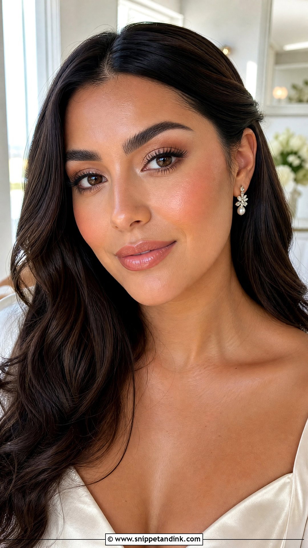 Dewy Wedding Makeup For Brunettes - Snippet and Ink - 20 Natural Wedding Makeup Brunette Ideas