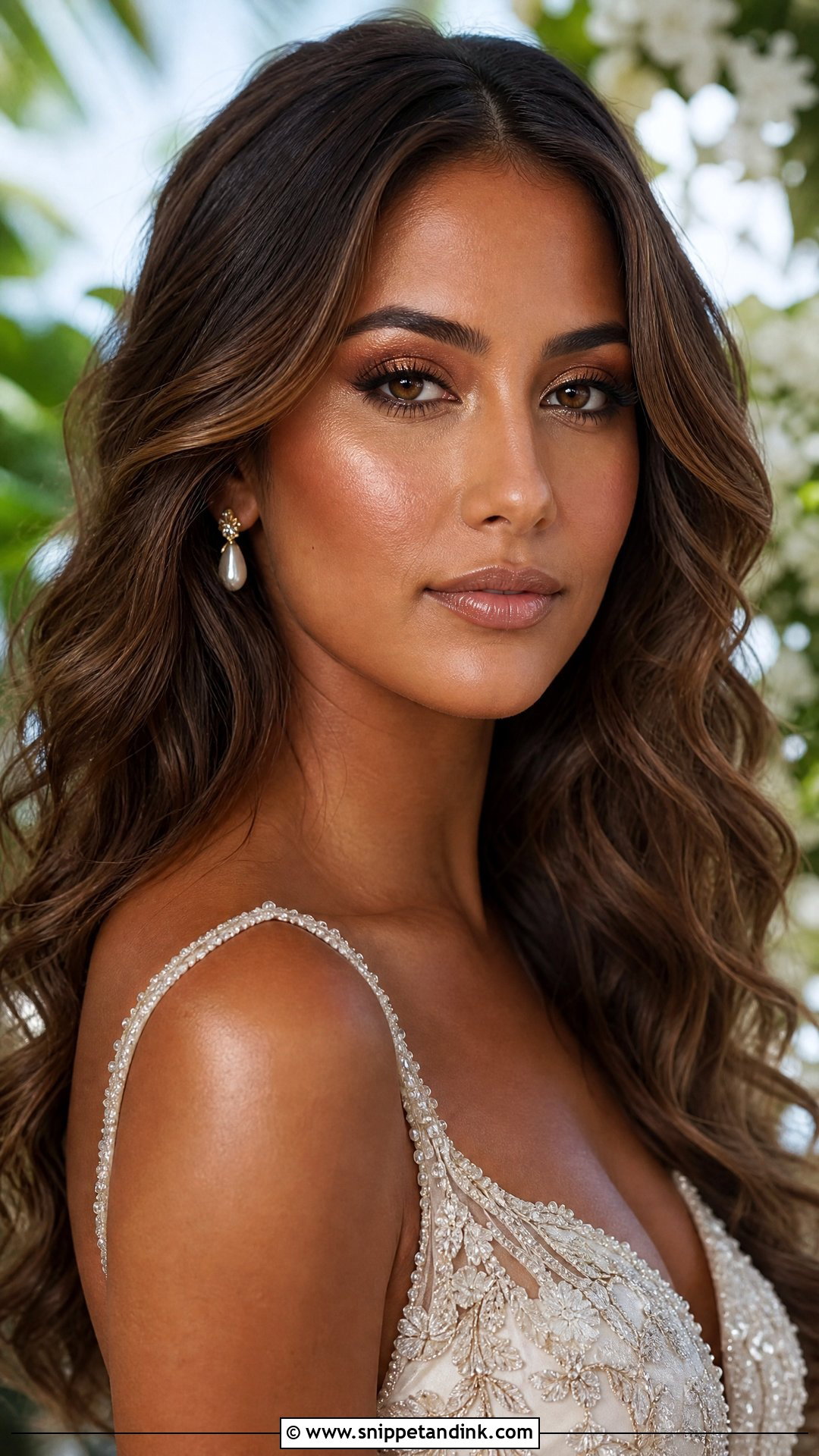 Dewy Wedding Makeup With Bronzed Skin - Snippet and Ink - 25 Dewy Wedding Makeup Look Ideas