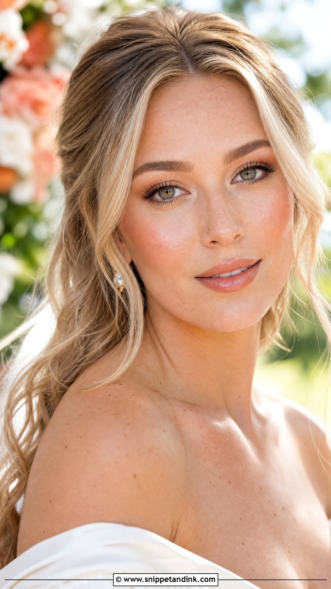 Dewy Wedding Makeup With Peach Tones - Snippet and Ink - 25 Dewy Wedding Makeup Look Ideas
