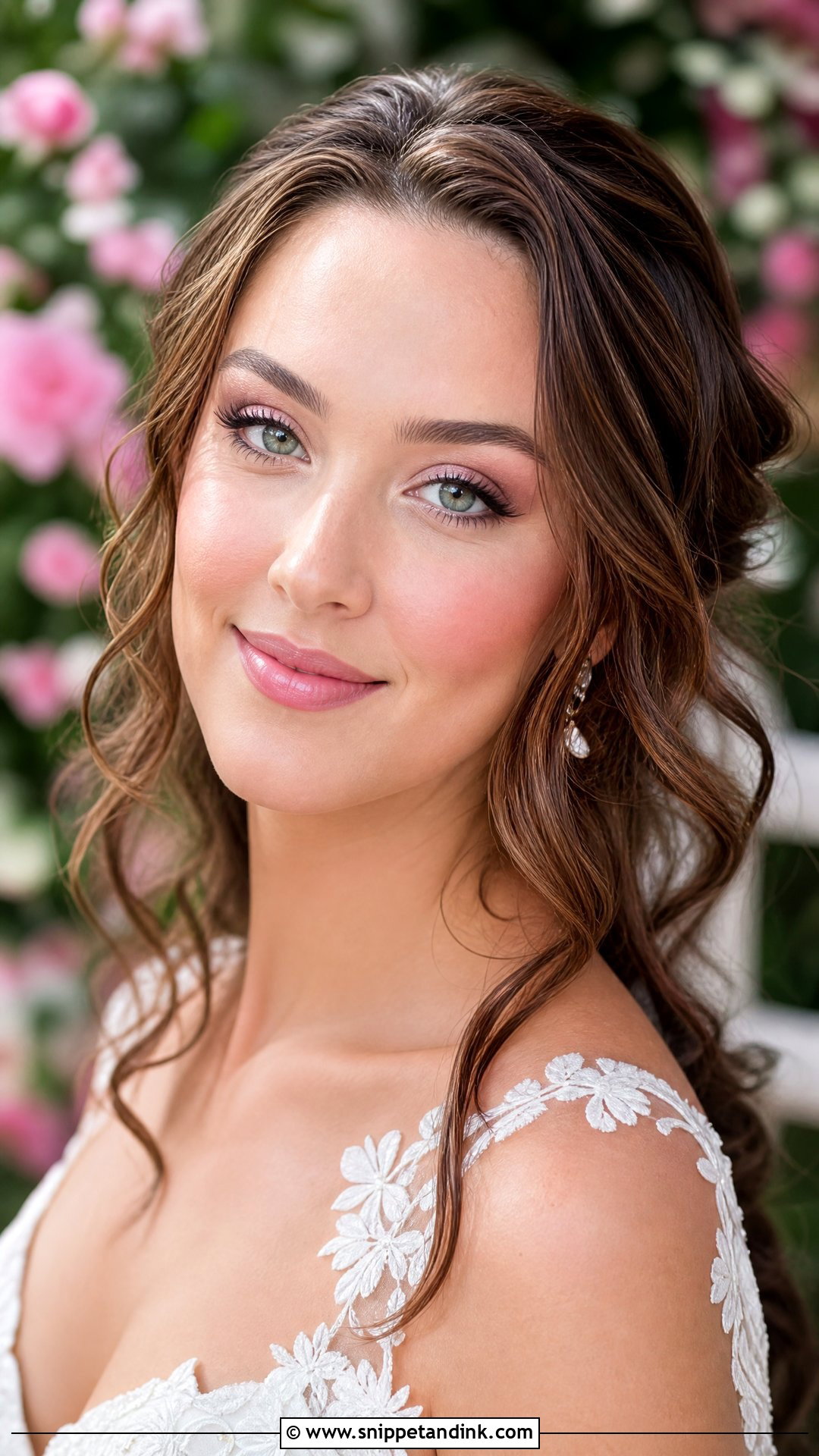 Dewy Wedding Makeup With Pink Blush - Snippet and Ink - 25 Dewy Wedding Makeup Look Ideas