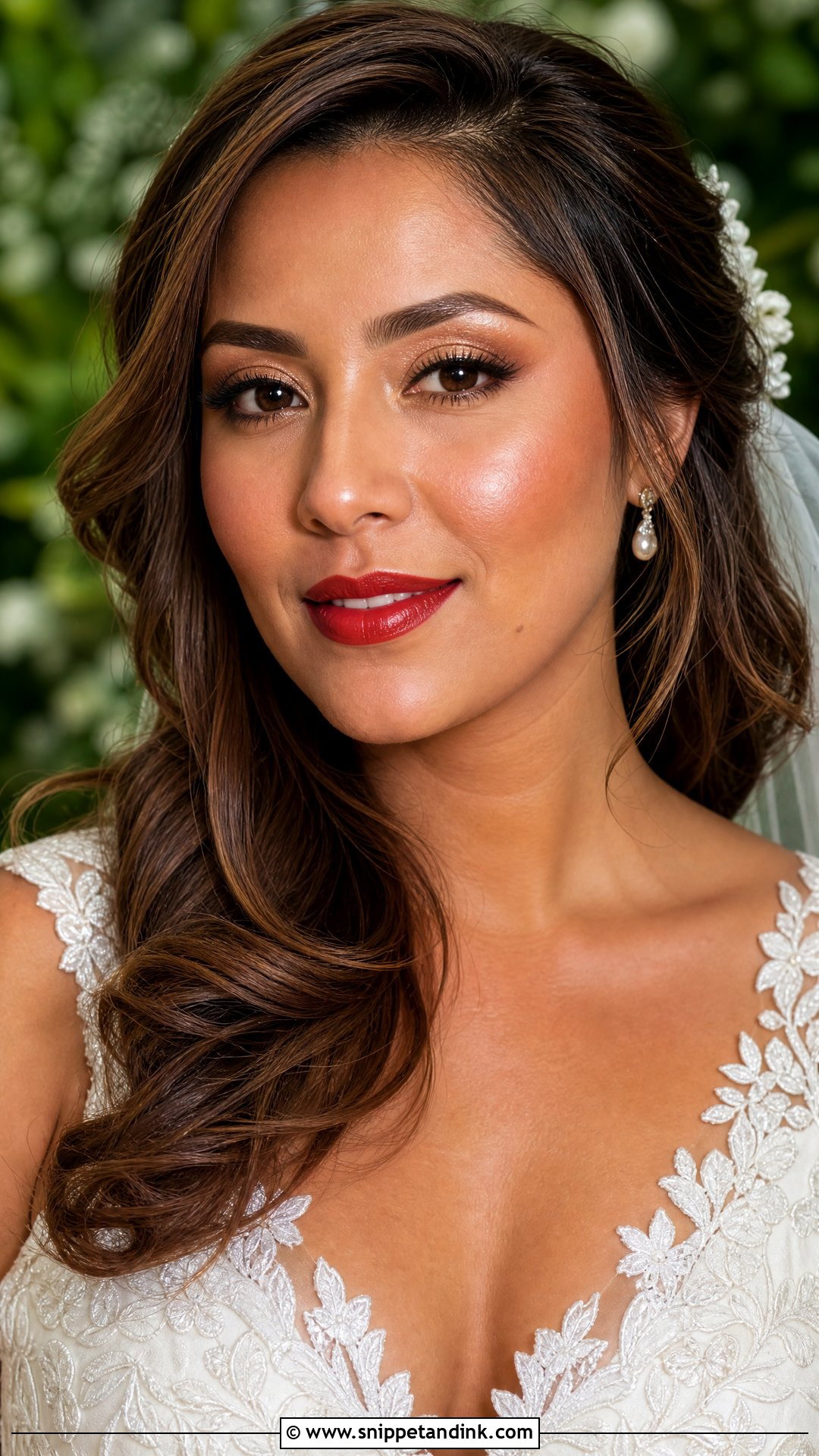 Dewy Wedding Makeup With Red Lip - Snippet and Ink - 20 Wedding Makeup Red Lips