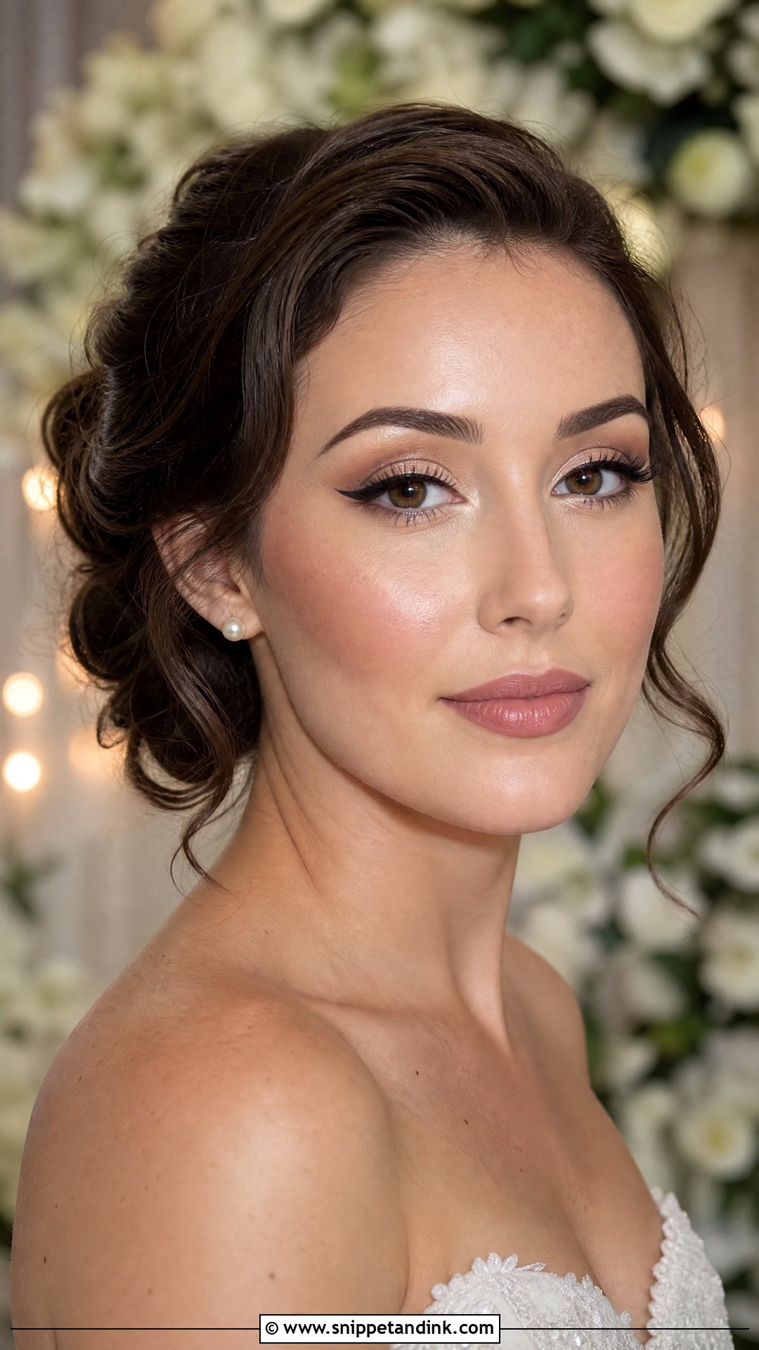 Dewy Wedding Makeup With Winged Liner - Snippet and Ink - 25 Dewy Wedding Makeup Look Ideas