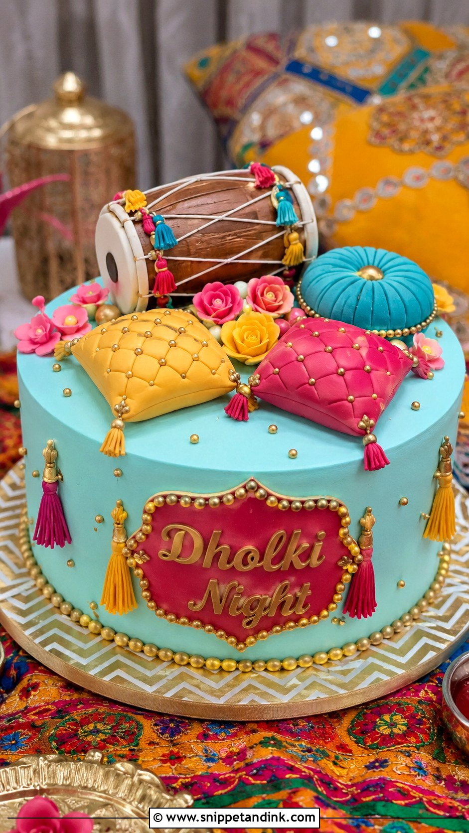 Dholki Cake With Cushions - Snippet and Ink - 20 Dholki Cake Ideas