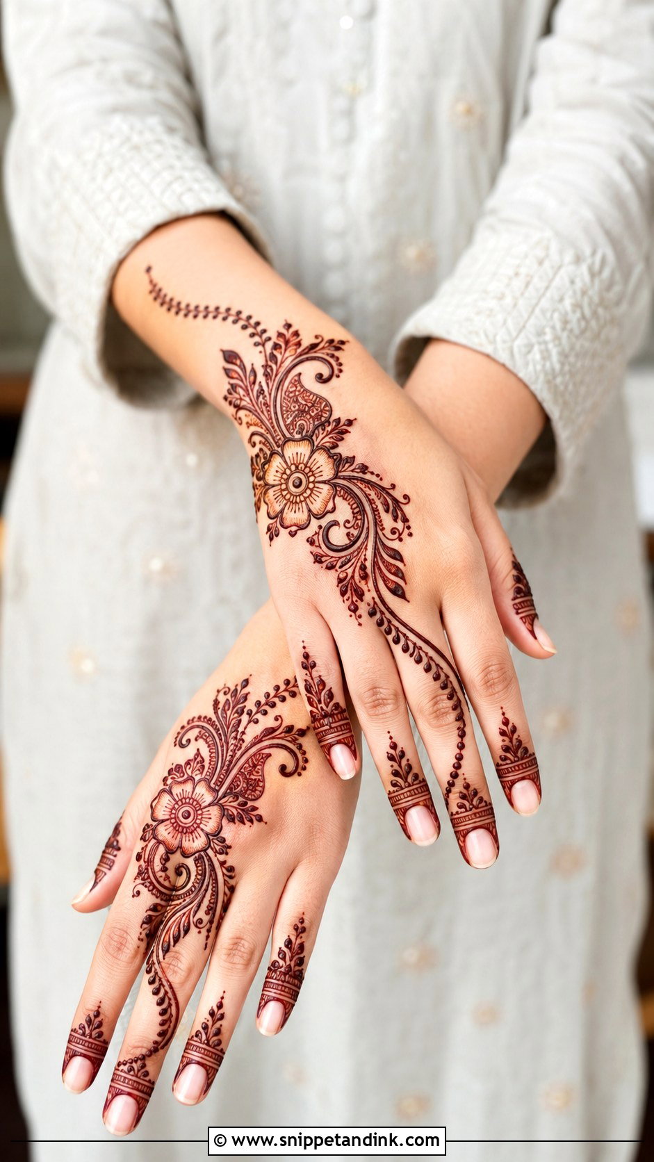 Diagonal Bel Mehndi Design - Snippet and Ink - 30 Bel Mehndi Designs