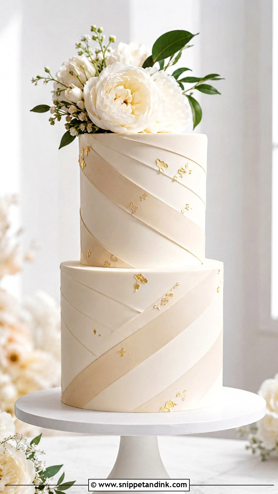 Diagonal Striped Wedding Cake - Snippet and Ink - 20 Striped Wedding Cake Ideas