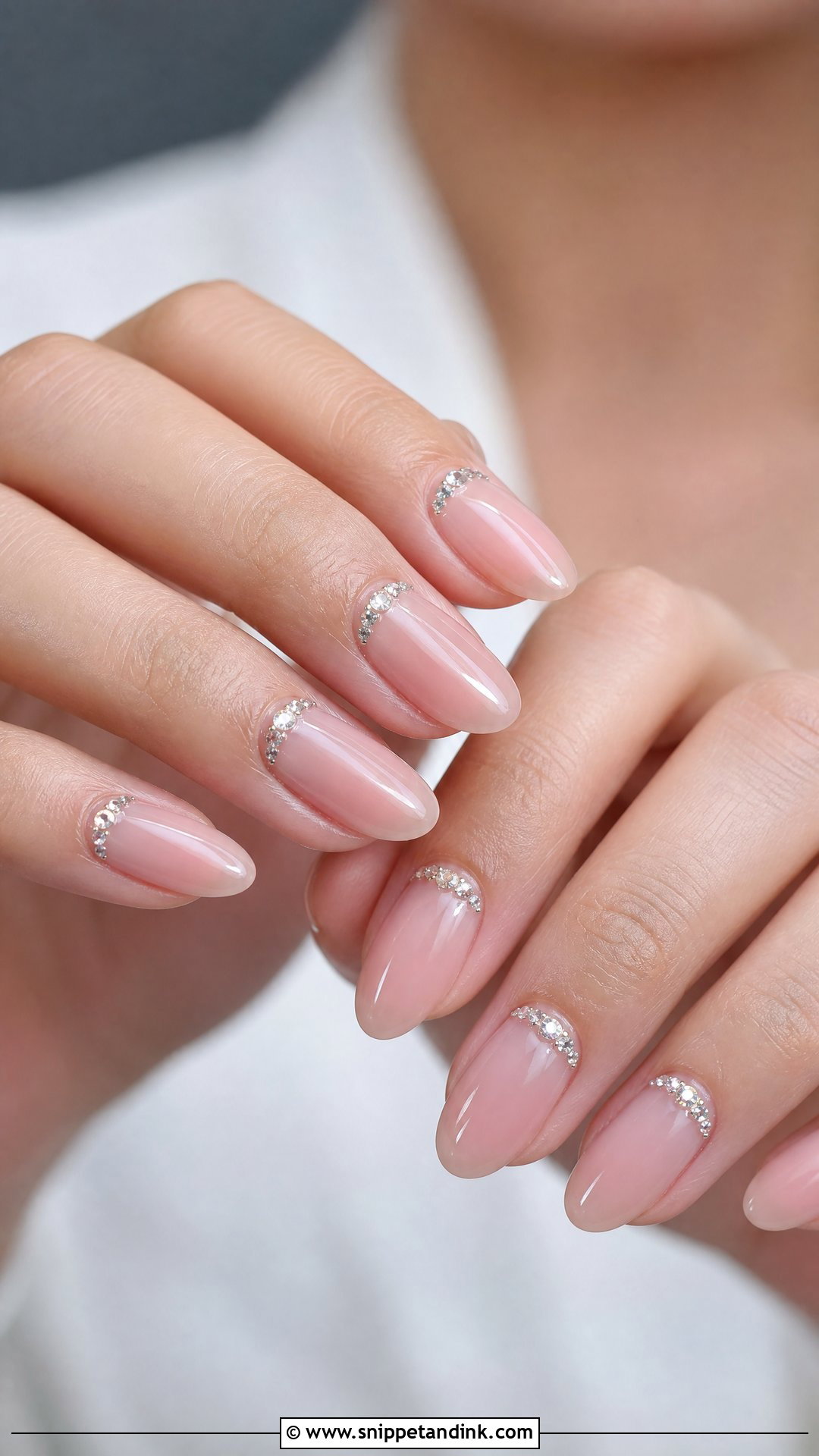 Diamond Accent Engagement Bride Nails - Snippet and Ink - 20 Nails for Engagement Bride