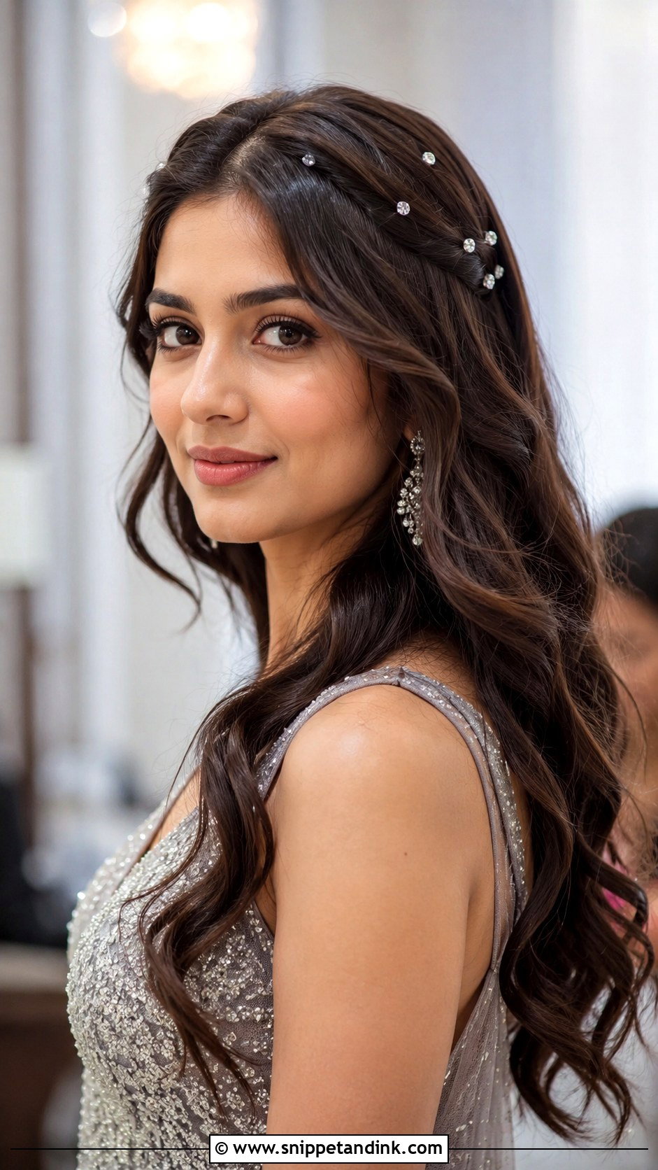 Diamond Accented Open Hair - Snippet and Ink - 25 Shaadi Hairstyles