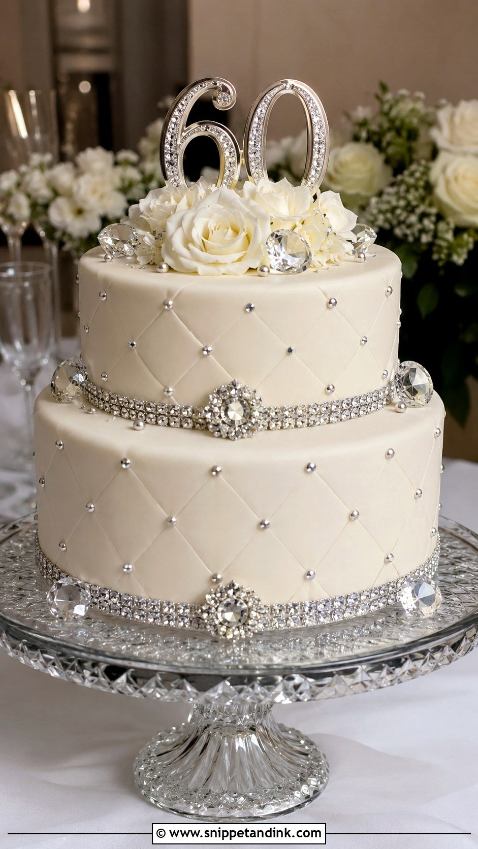Diamond Anniversary Cake - Snippet and Ink - 20 60th Wedding Anniversary Cakes