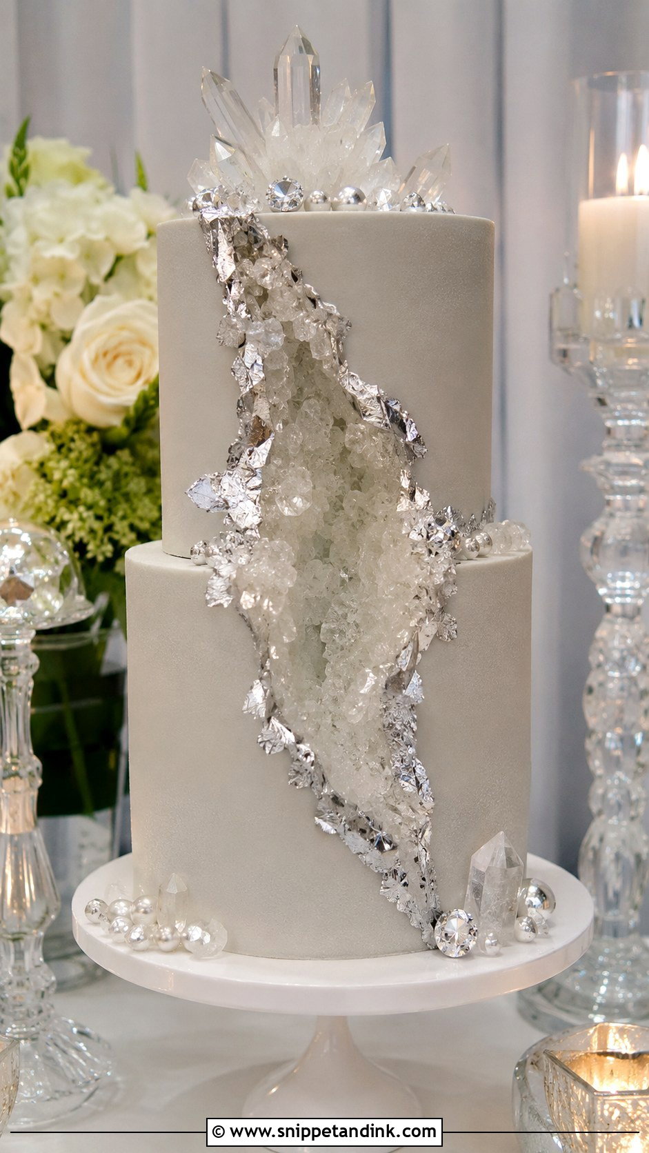 Diamond Anniversary Cake With Edible Crystals - Snippet and Ink - 20 Diamond Wedding Anniversary Cake Ideas