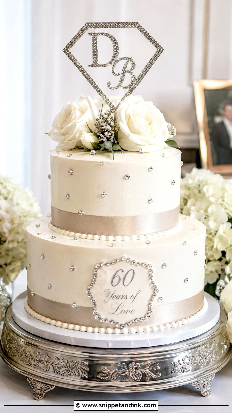Diamond Anniversary Wedding Cake - Snippet and Ink - 30 Diamond Wedding Cake Ideas