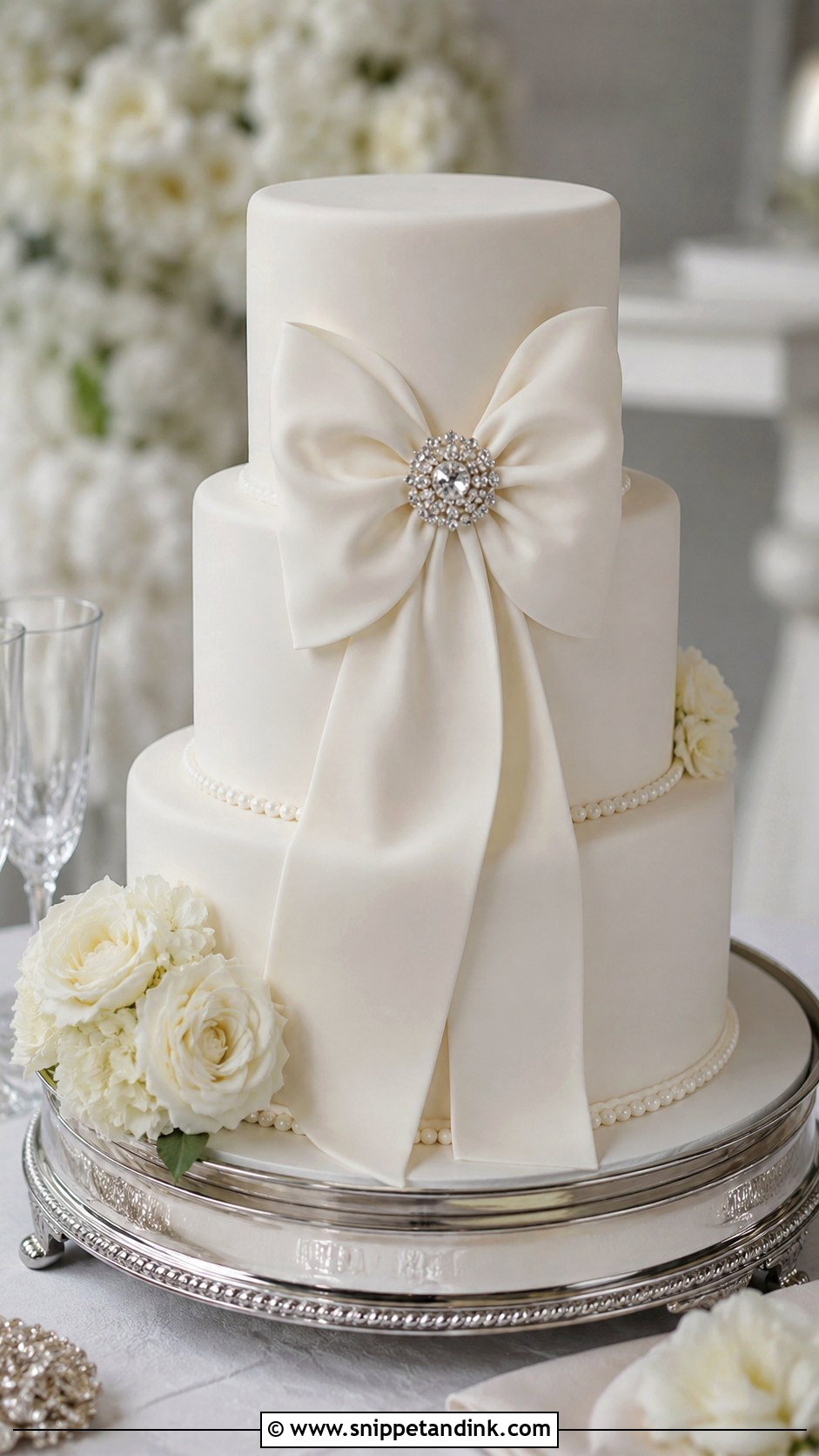 Diamond Bow Wedding Cake - Snippet and Ink - 25 Diamond Bling Wedding Cakes