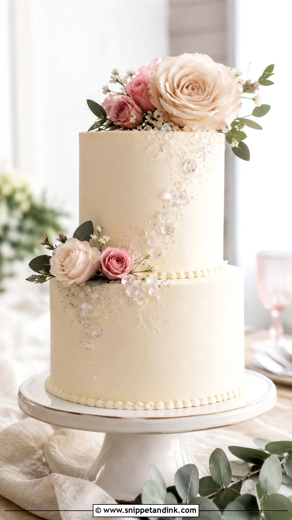 Diamond Buttercream Wedding Cake - Snippet and Ink - 30 Diamond Wedding Cake Ideas