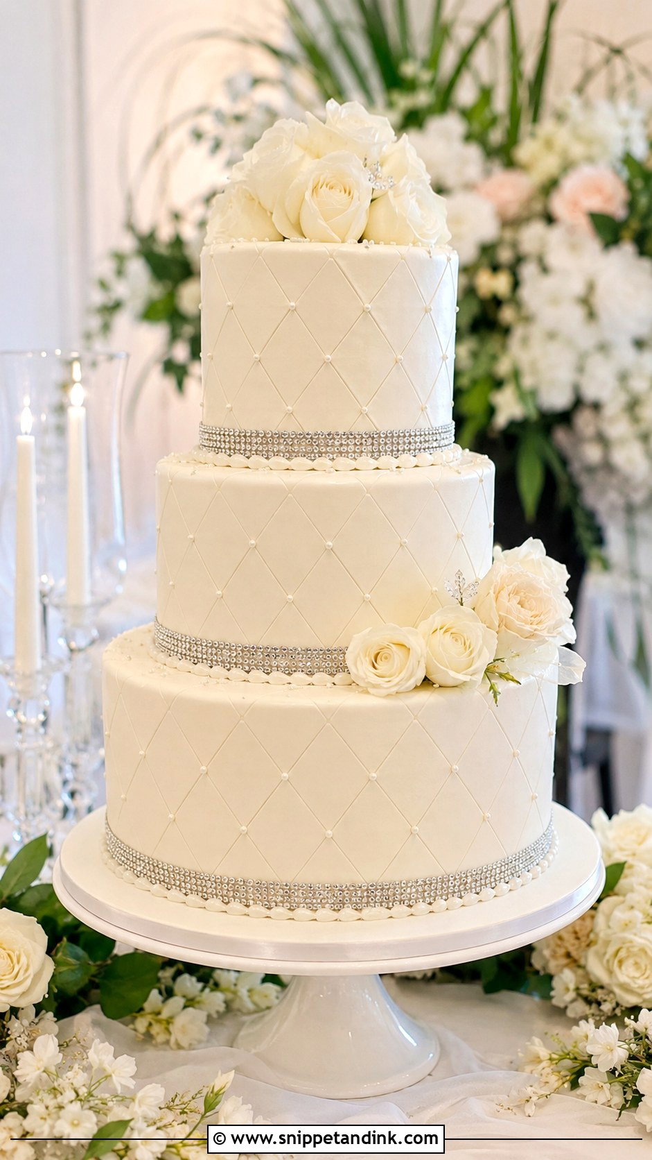 Diamond Buttercream Wedding Cake - Snippet and Ink - 25 Diamond Bling Wedding Cakes