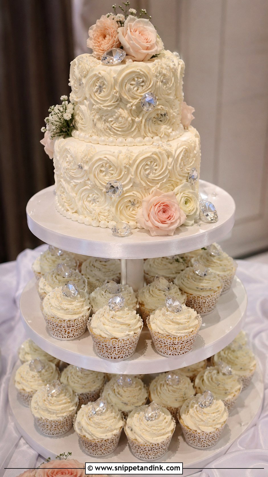 Diamond Cupcake Wedding Cake - Snippet and Ink - 30 Diamond Wedding Cake Ideas