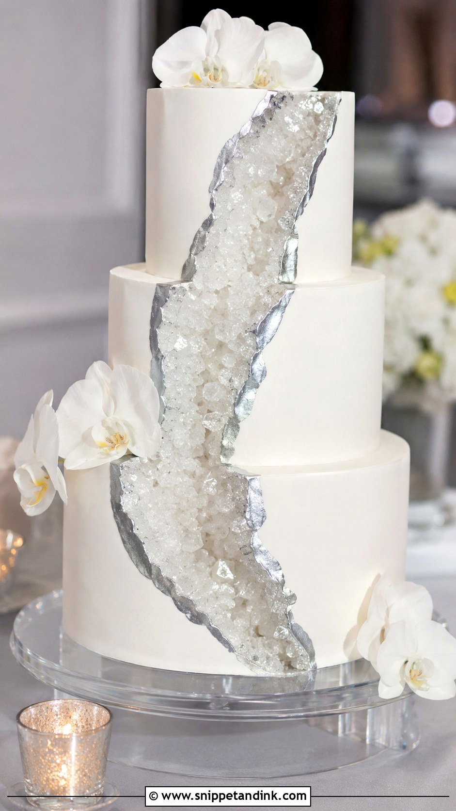 Diamond Geode Wedding Cake - Snippet and Ink - 30 Diamond Wedding Cake Ideas
