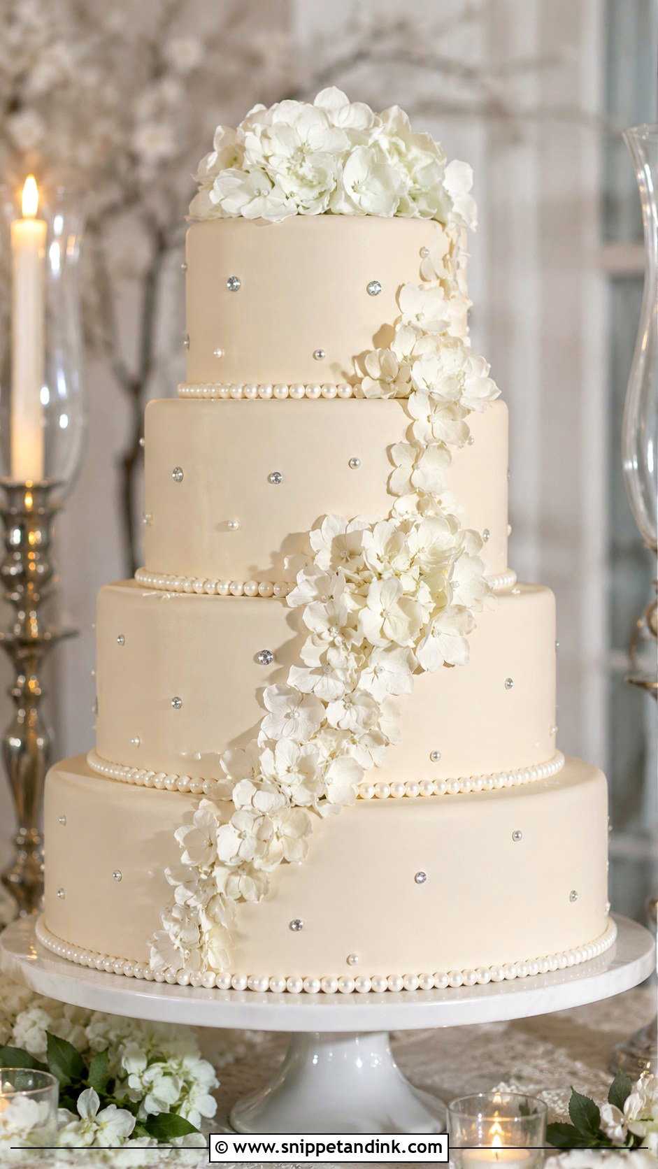 Diamond Pearl Wedding Cake - Snippet and Ink - 30 Diamond Wedding Cake Ideas
