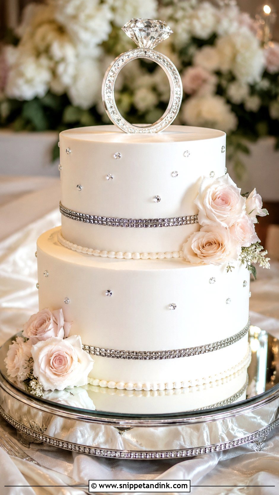 Diamond Ring Wedding Cake - Snippet and Ink - 30 Diamond Wedding Cake Ideas