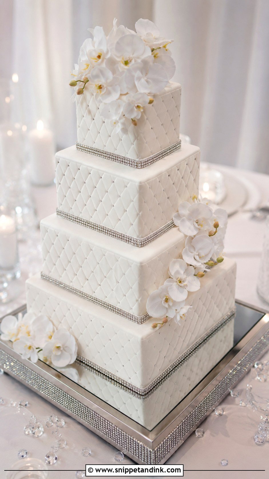Diamond Square Wedding Cake - Snippet and Ink - 30 Diamond Wedding Cake Ideas