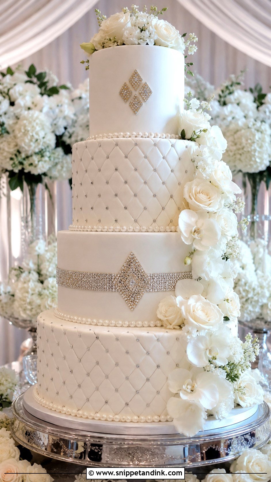 Diamond Tall Wedding Cake - Snippet and Ink - 30 Diamond Wedding Cake Ideas