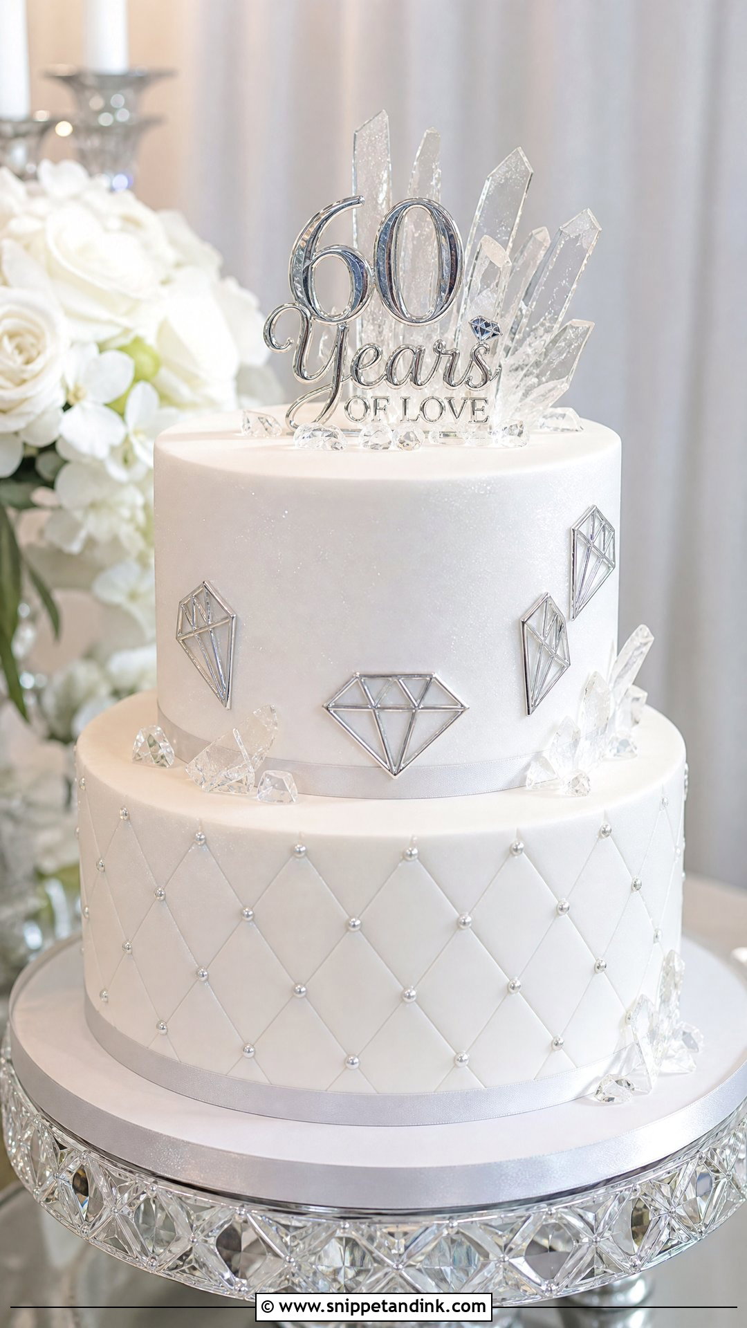 Diamond Wedding Anniversary Cake - Snippet and Ink - 35 Wedding Anniversary Cake Ideas