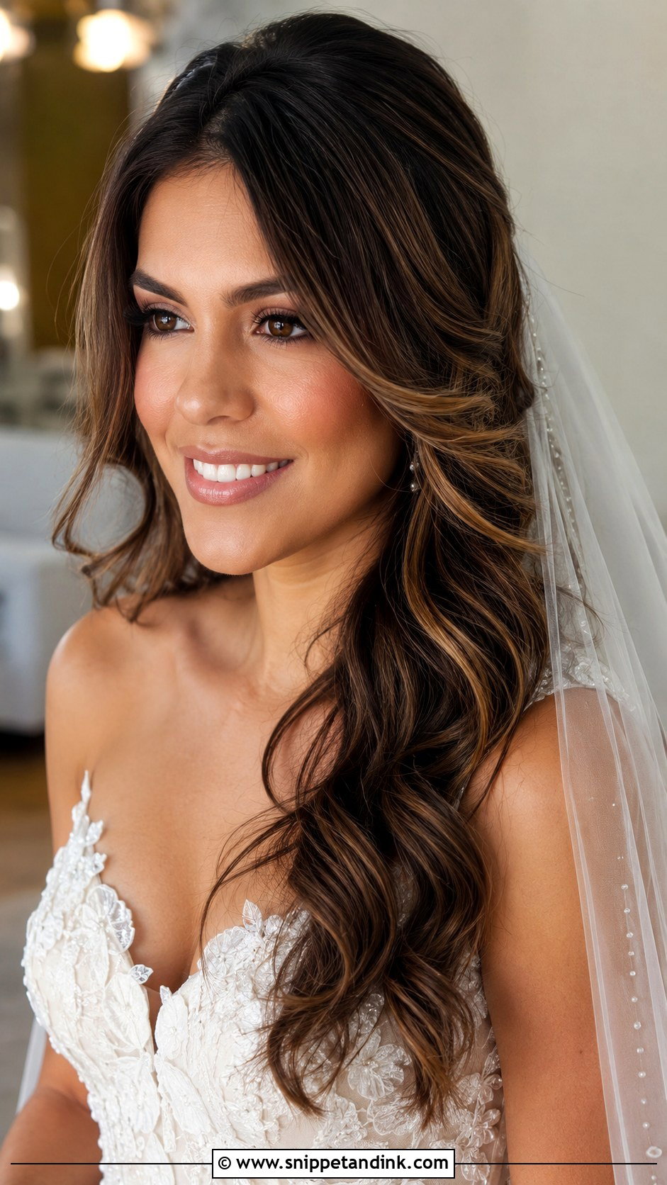 Dimensional Brunette Wedding Hair - Snippet and Ink - 25 Wedding Hair Color Ideas