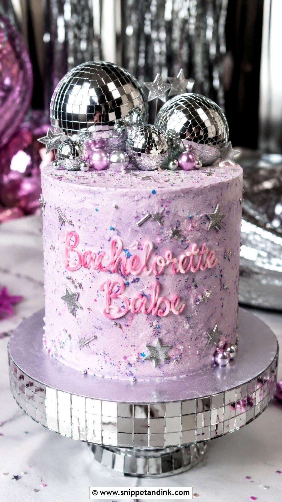 Disco Bachelorette Cake - Snippet and Ink - 20 Bachelorette Cake for Bride