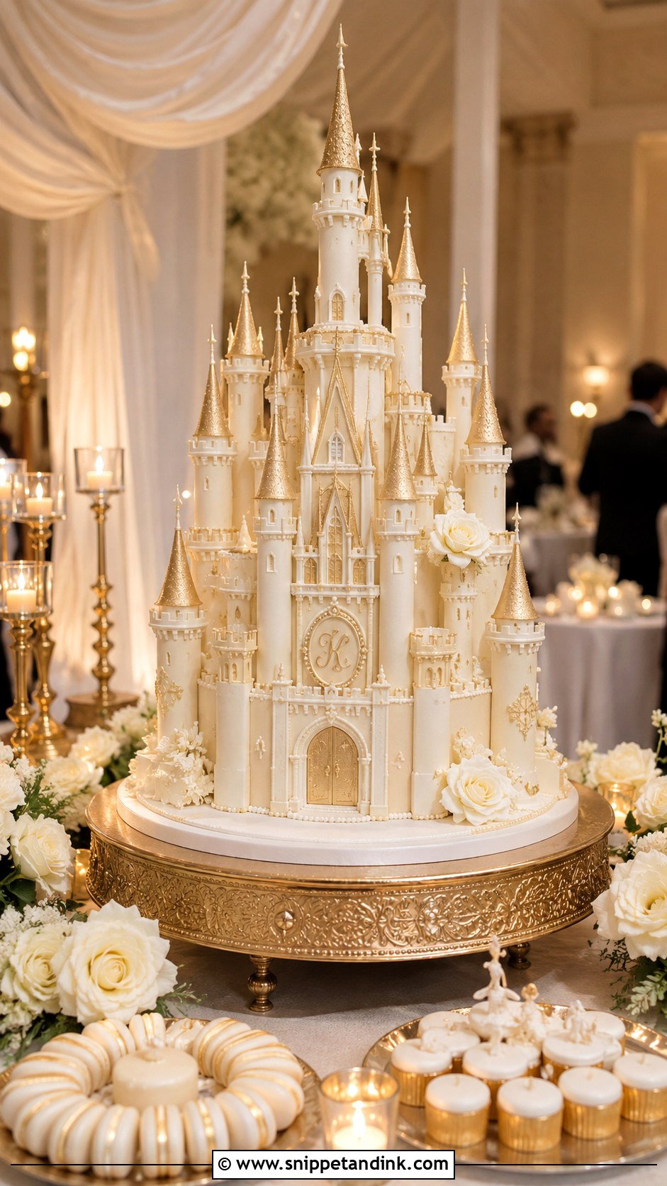 Disney Castle Wedding Cake Table - Snippet and Ink - 20 Disney Castle Wedding Cake Ideas