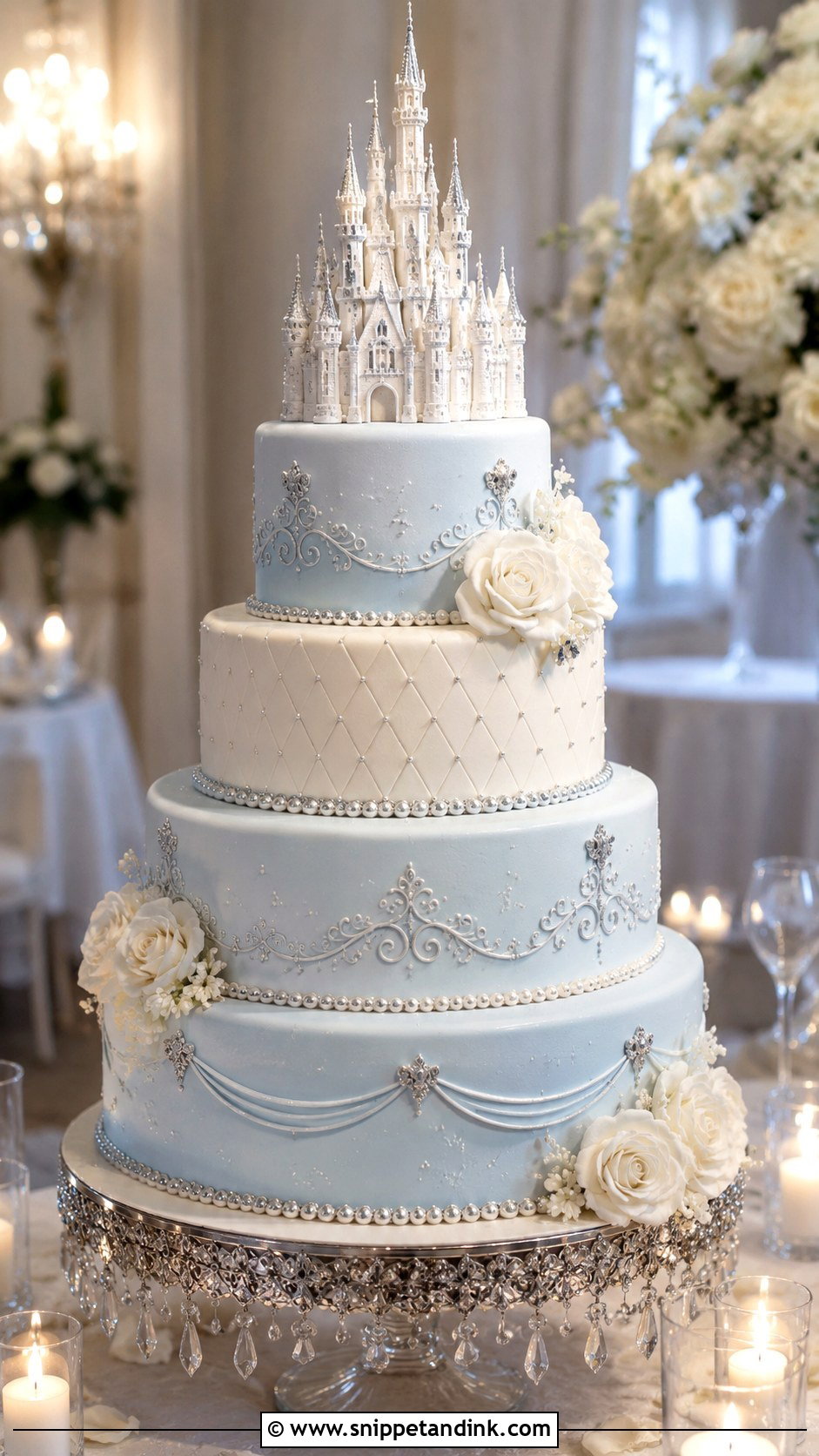Disney Castle Wedding Cake With Mickey - Snippet and Ink - 20 Disney Castle Wedding Cake Ideas
